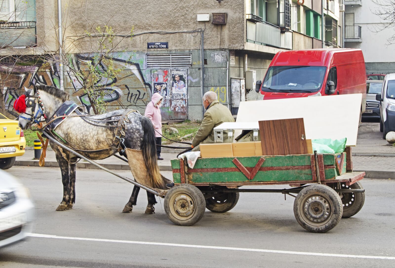 Nikon D5100 sample photo. Recycler, wagon, horse photography