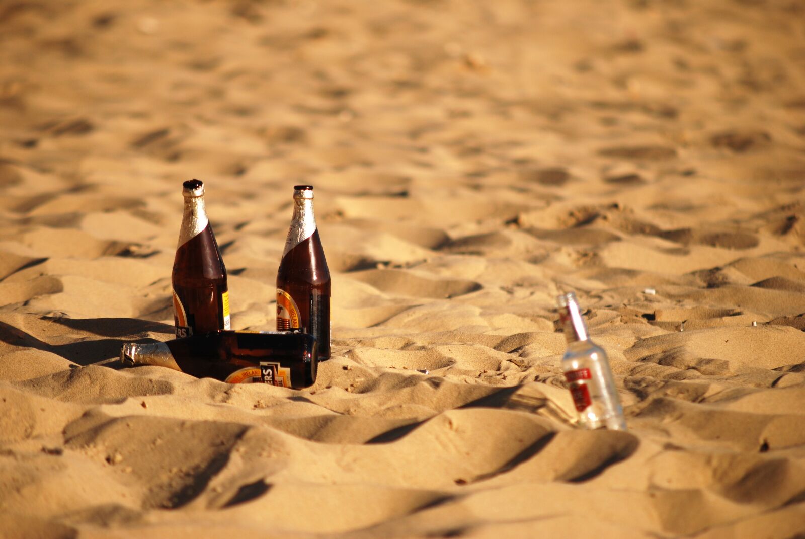 Nikon D60 sample photo. Beach, beer, bottles photography