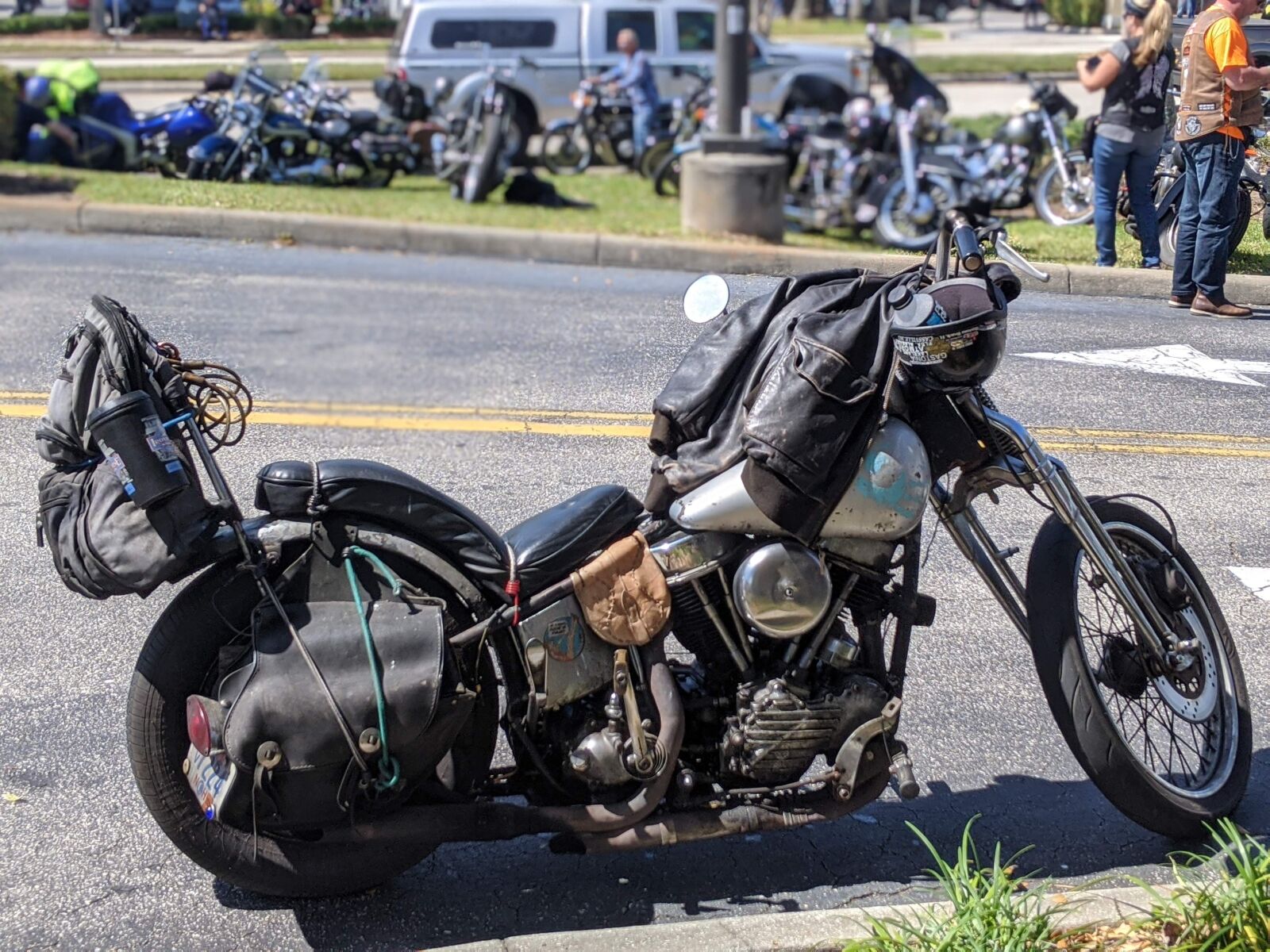 Google Pixel 3a sample photo. Harley, old school, motorcycle photography