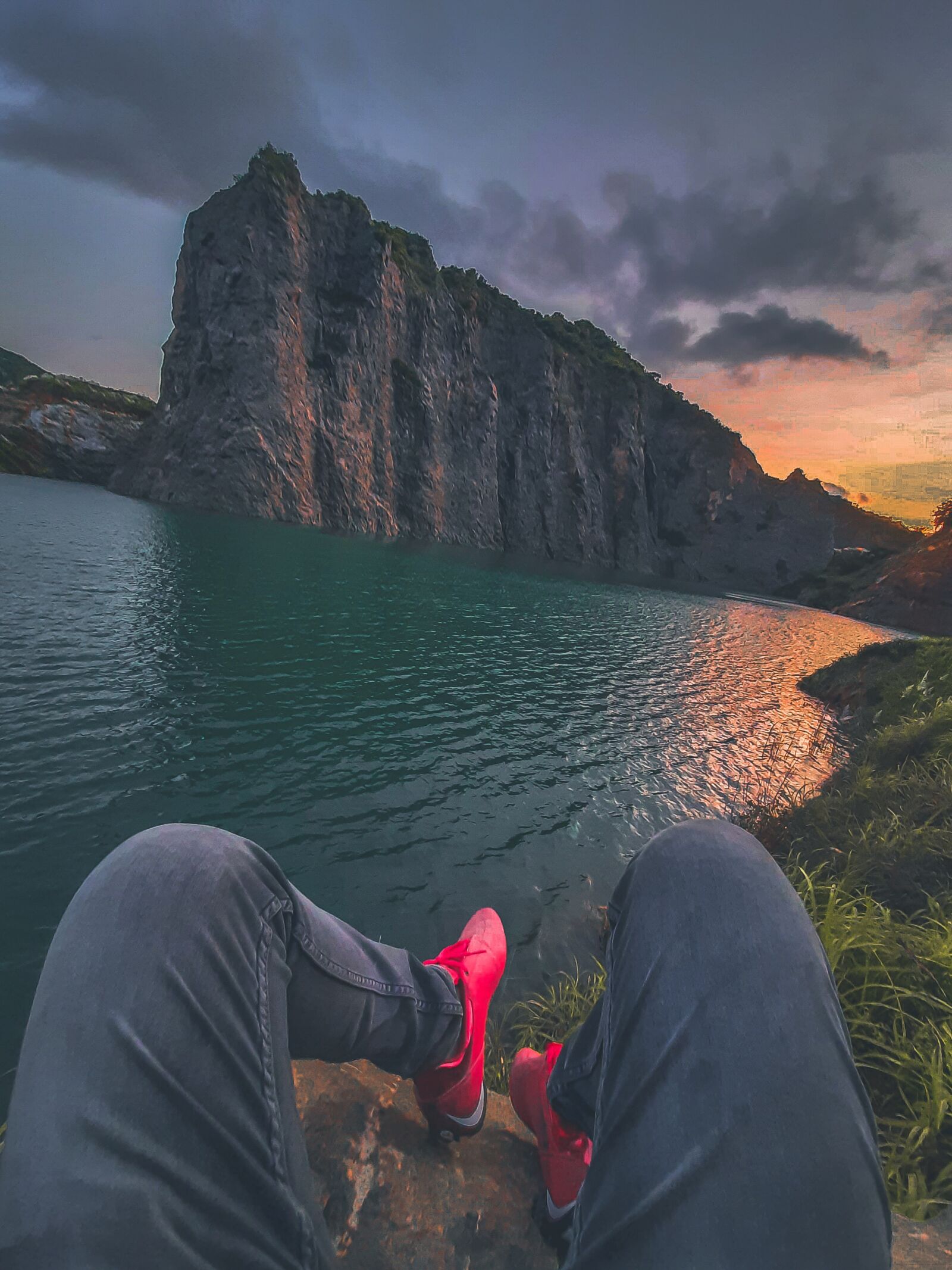 Samsung SM-M215F sample photo. Mountain, sea, sunset photography
