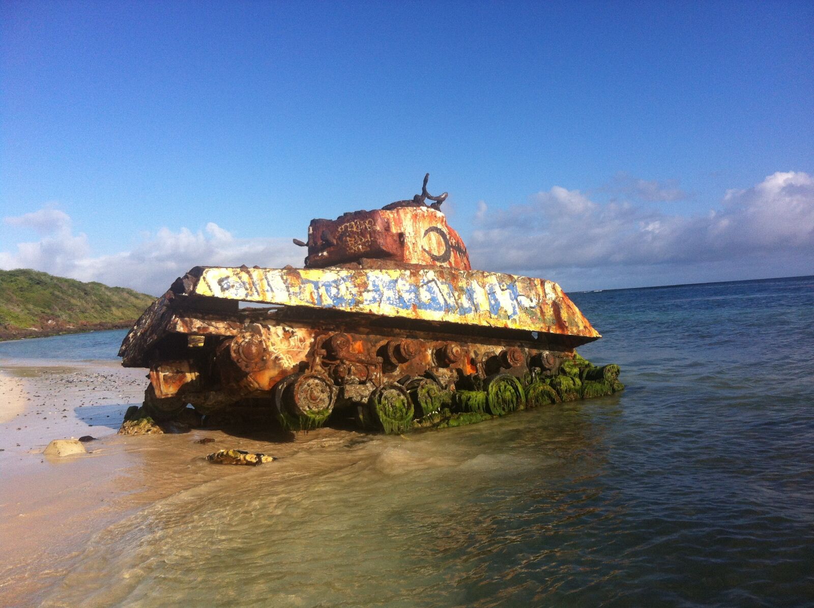 iPhone 4 back camera 3.85mm f/2.8 sample photo. Tank, beach, puerto rico photography