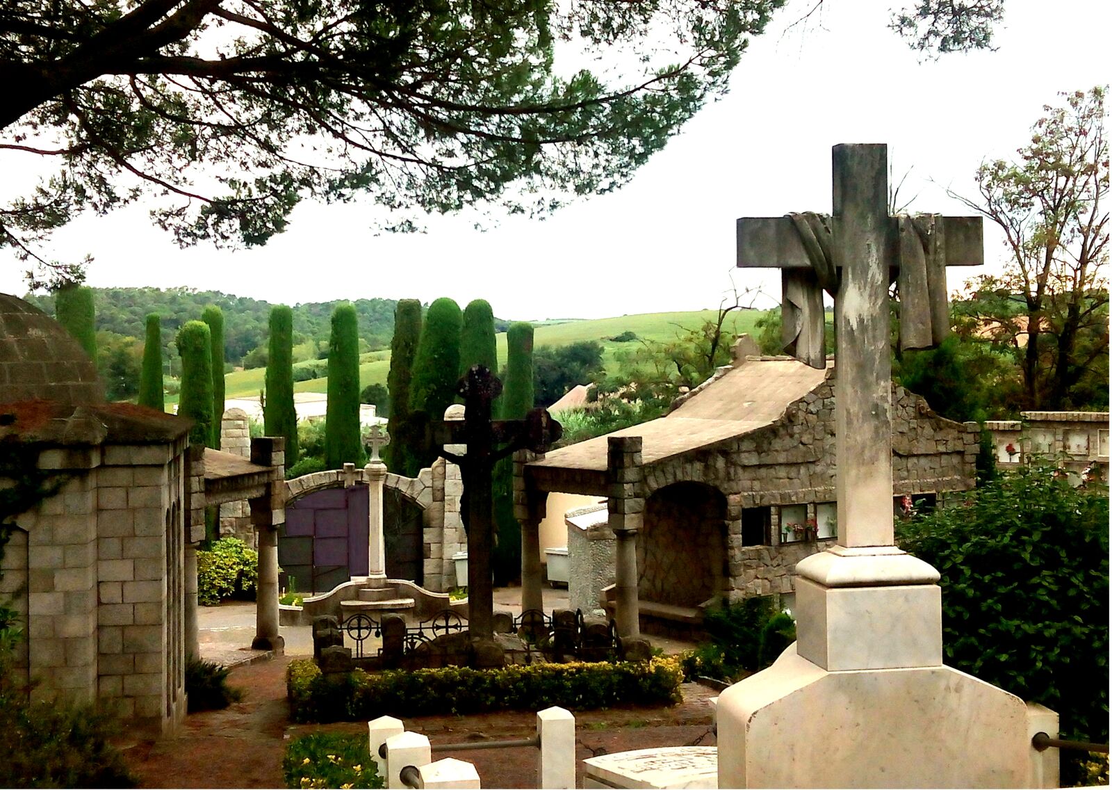 bq Aquaris E5 HD sample photo. Cemetery, cross, graves photography