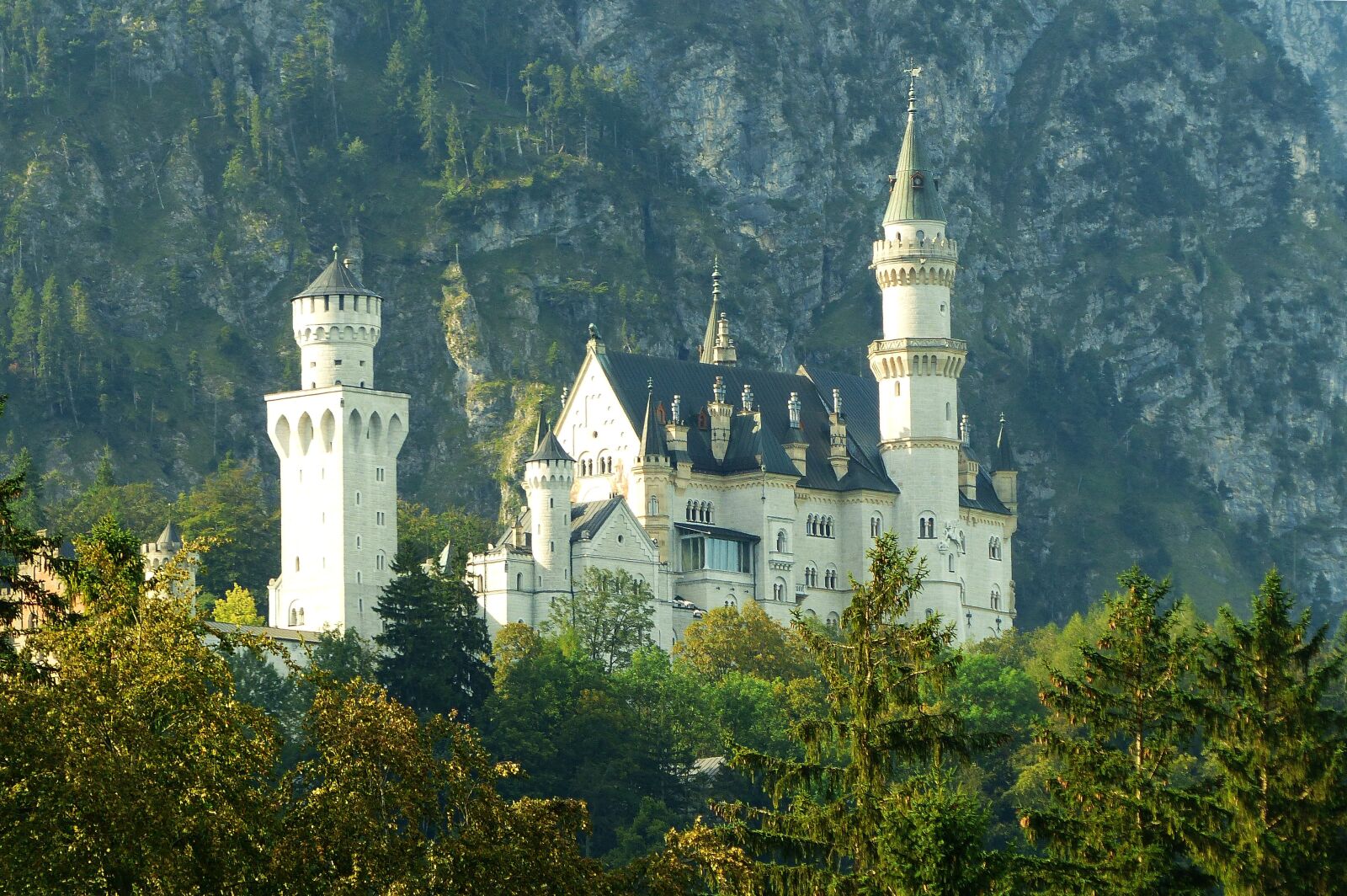 Panasonic Lumix DMC-FZ200 sample photo. Neuschwanstein castle, morning light photography
