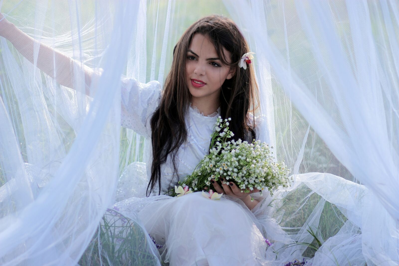 Canon EOS 450D (EOS Rebel XSi / EOS Kiss X2) sample photo. Girl, veil, white photography