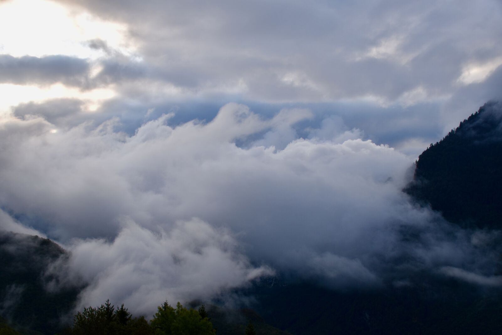 Nikon D5600 sample photo. Mountain landscape misty, mist photography