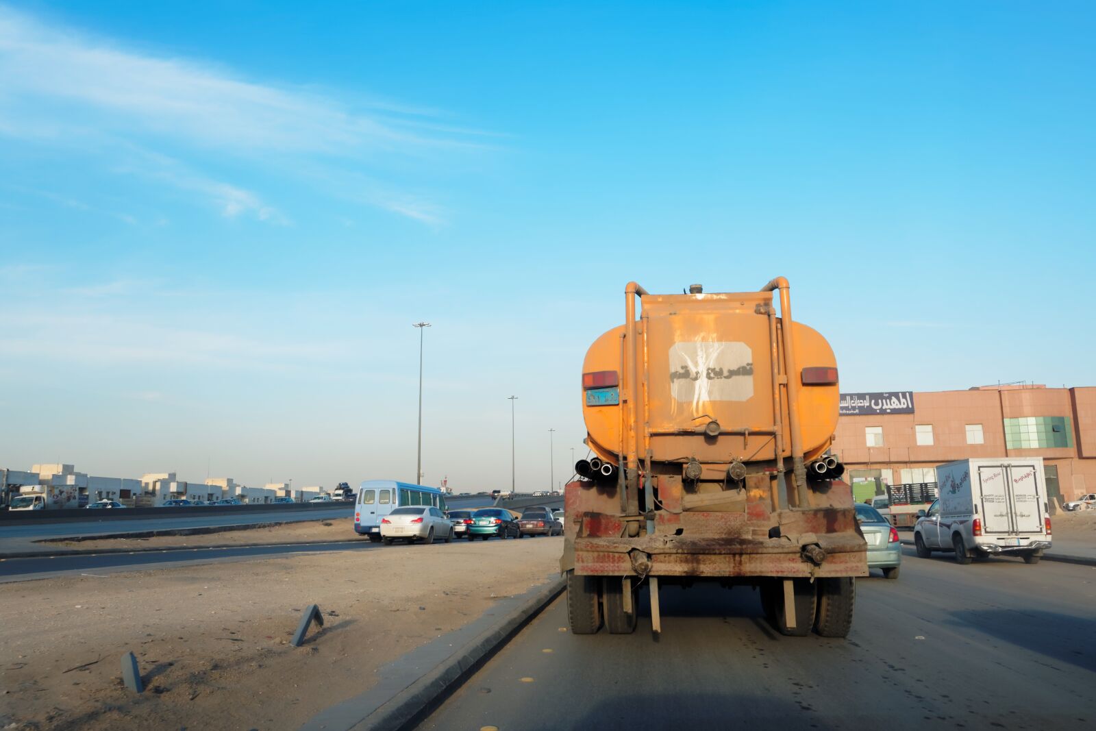 Nikon D90 sample photo. Tank wagon, road, riyadh photography