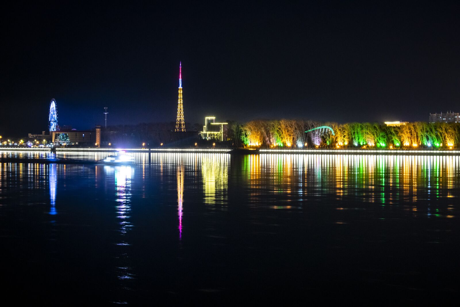 Nikon D5300 sample photo. Night, river, reflection photography