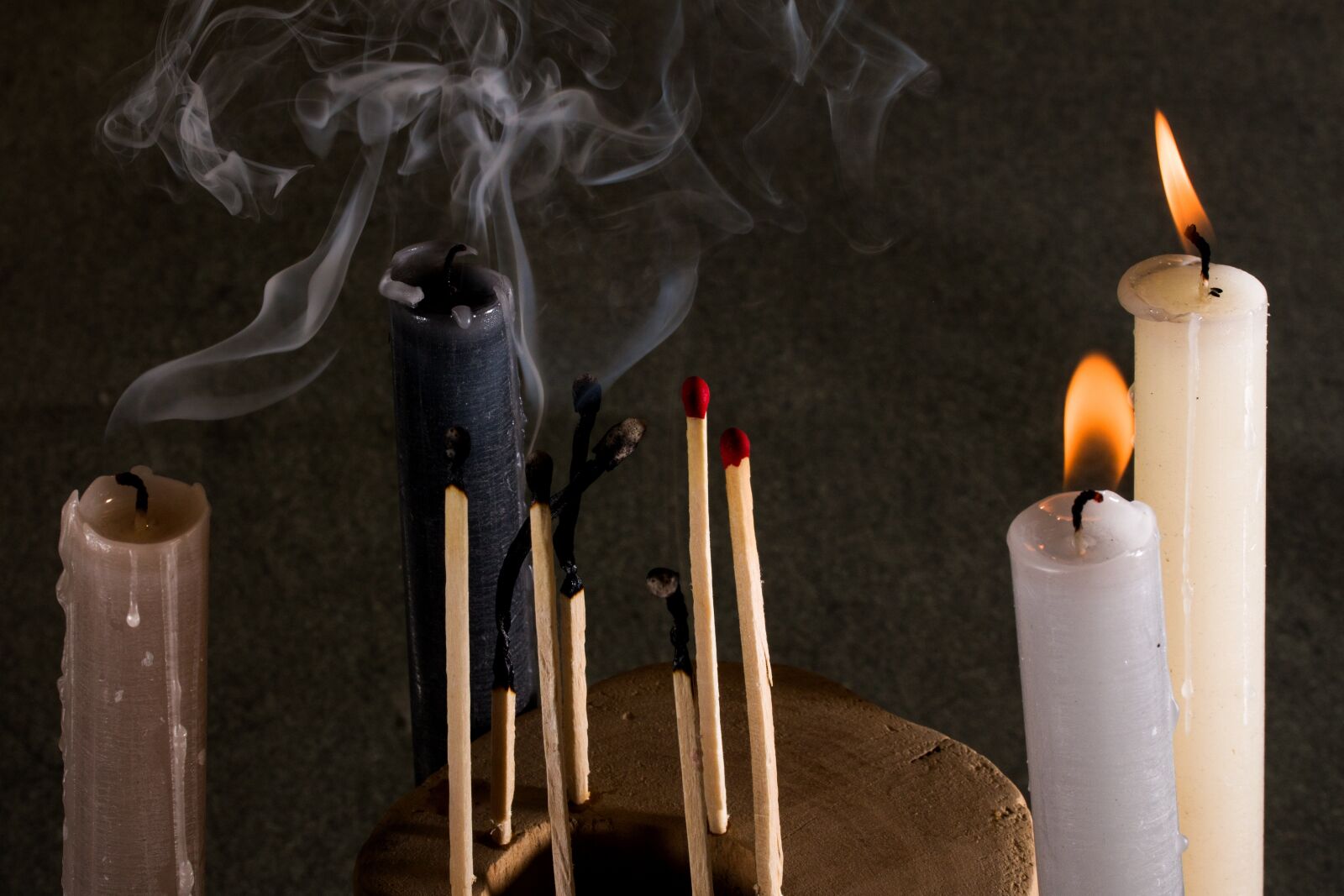 Canon EF-S 60mm F2.8 Macro USM sample photo. Candles, matches, smoke photography