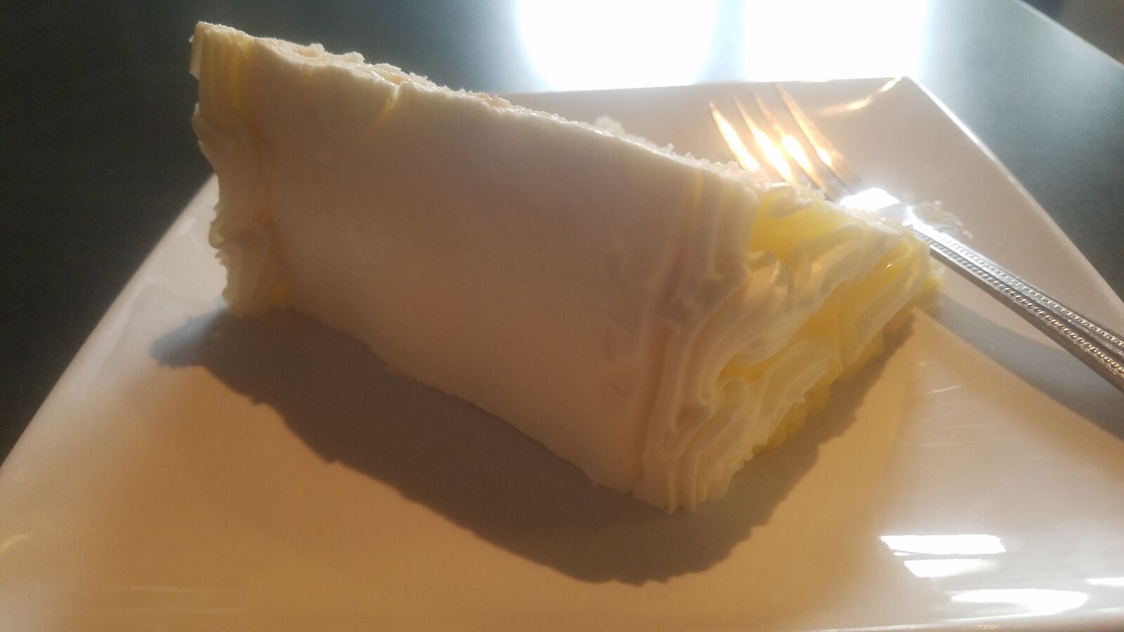 Samsung Galaxy S7 sample photo. Fork, lemon, cake, plate photography