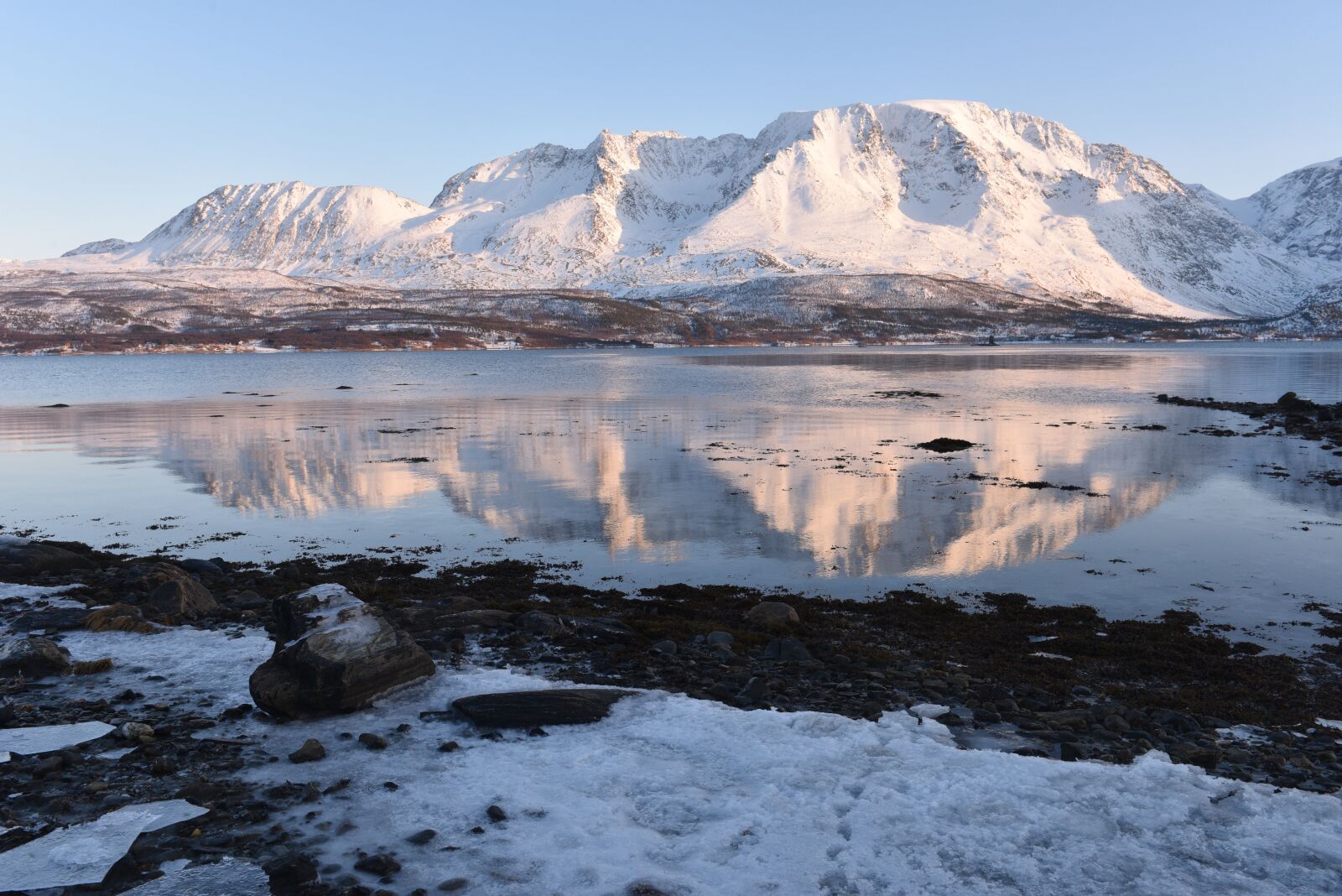 Nikon D810 sample photo. Fjord, snow, landscape photography