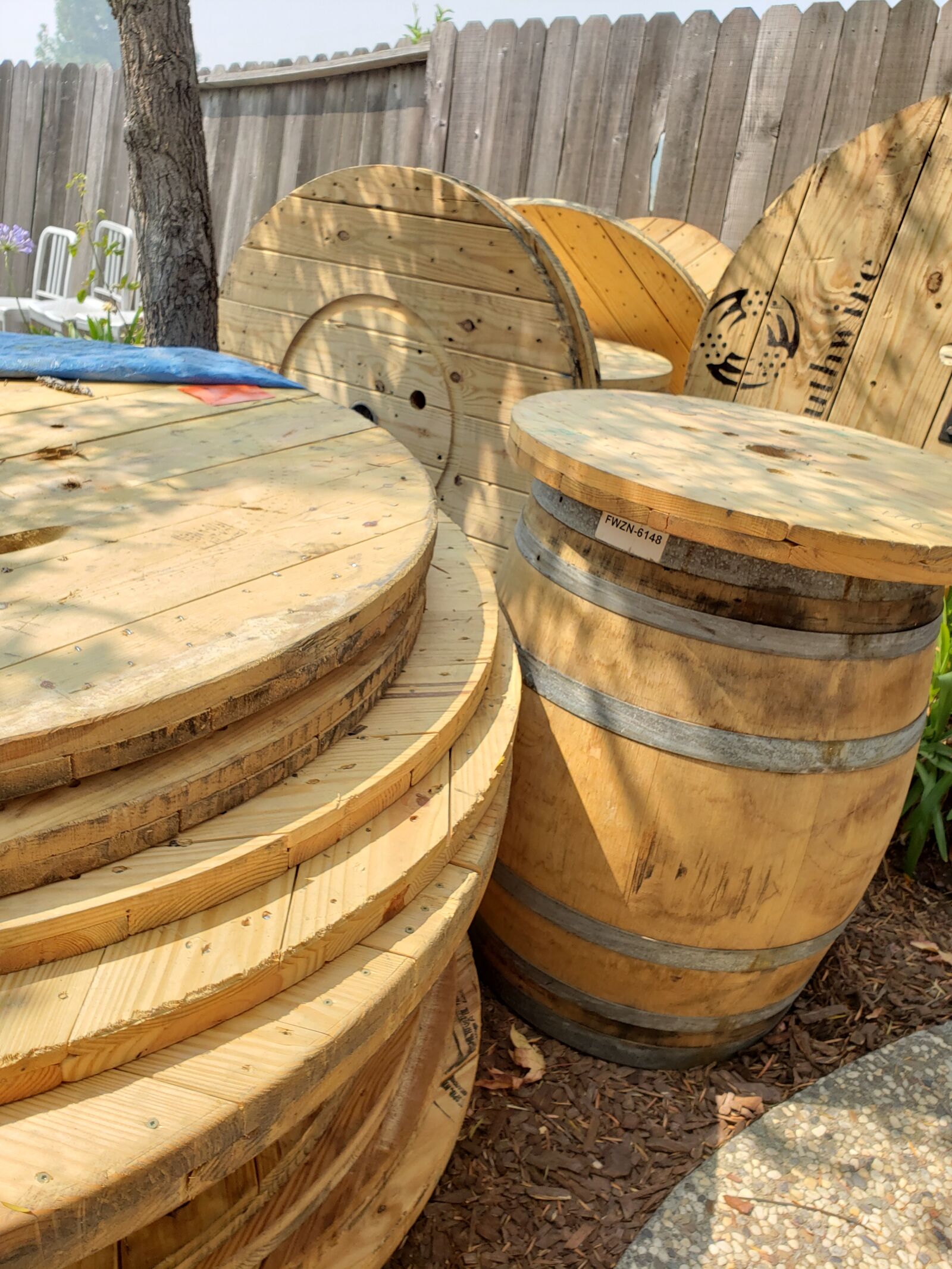 Samsung Galaxy S9 sample photo. Wood, barrel, pallets photography