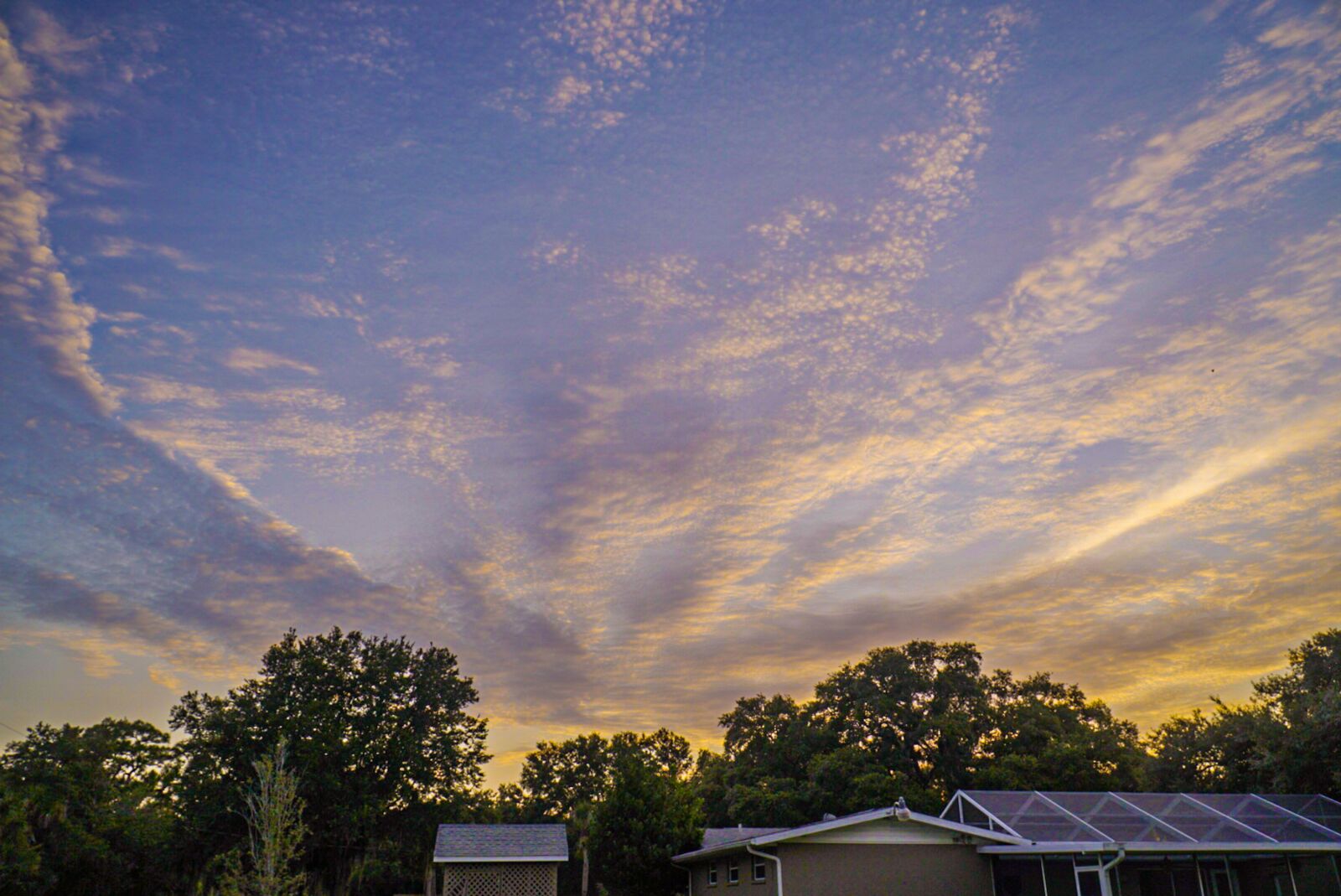Sony E PZ 18-105mm F4 G OSS sample photo. Sunset, backyard, house photography
