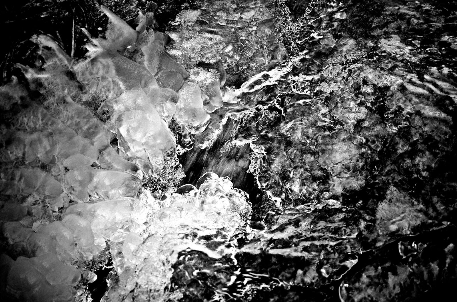 Sigma 18-200mm F3.5-6.3 DC sample photo. Black, white, ice, water photography