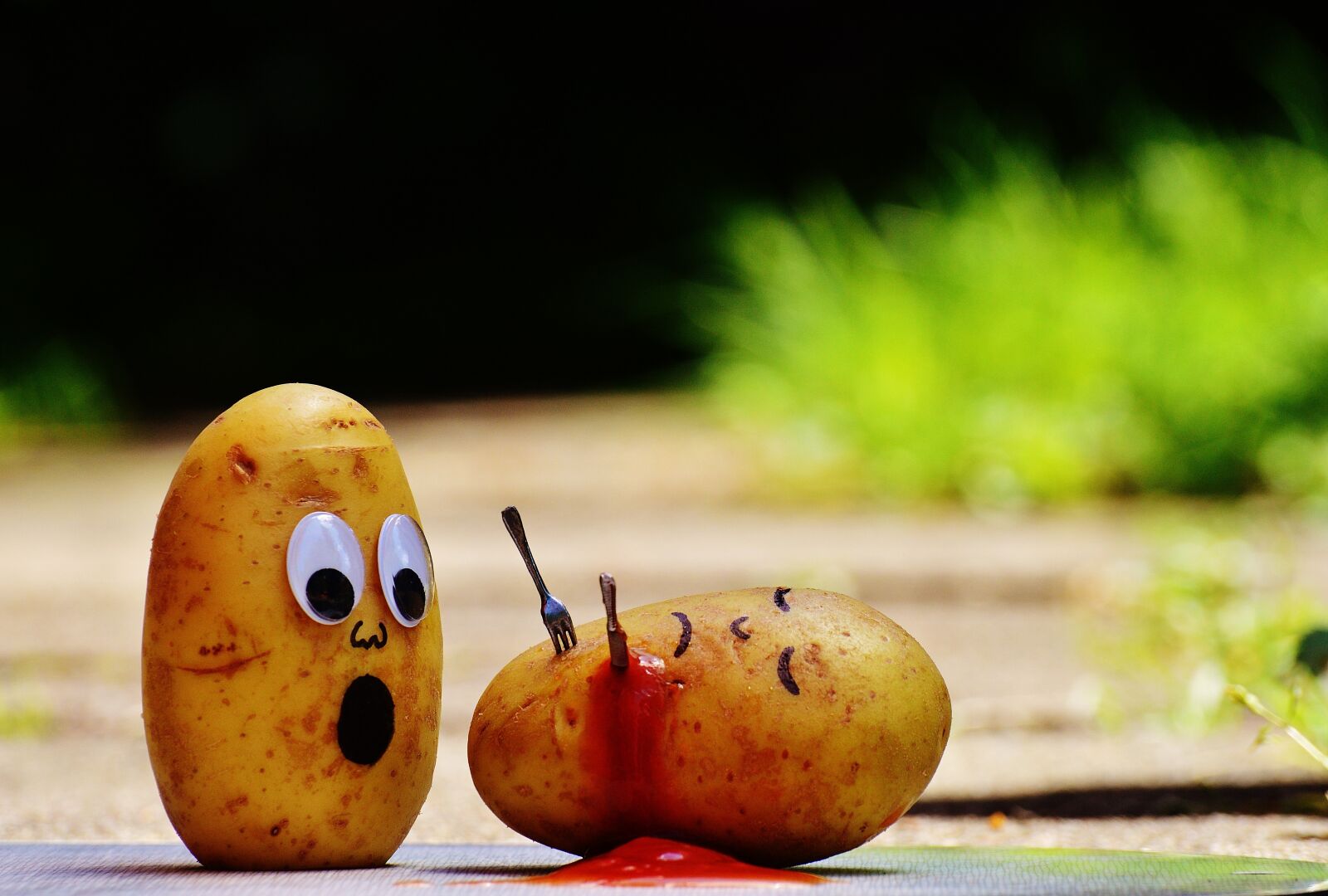 Nikon D3200 sample photo. Potatoes, ketchup, murder photography