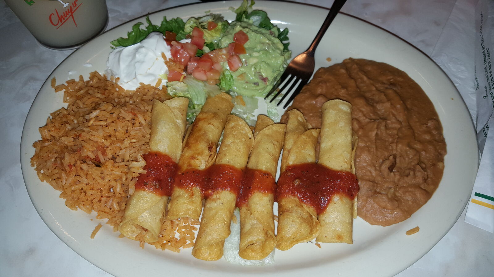 Samsung Galaxy Note5 sample photo. Beans, dinner, flautas, guacamole photography