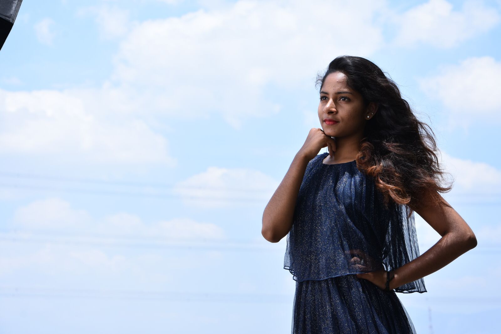 Nikon D7200 sample photo. Female model, blue, pattern photography