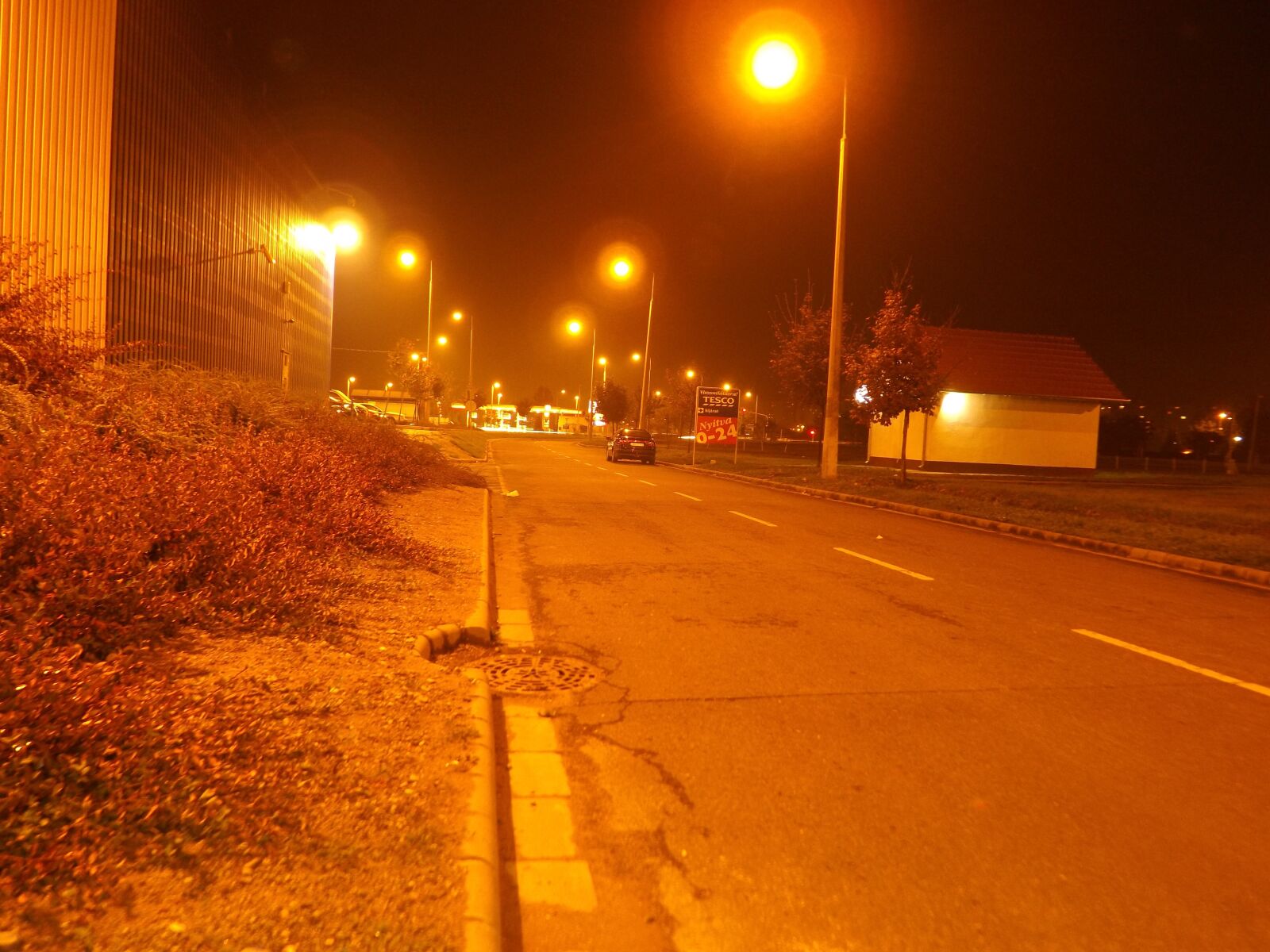 Fujifilm FinePix SL300 sample photo. At night, street, lamps photography
