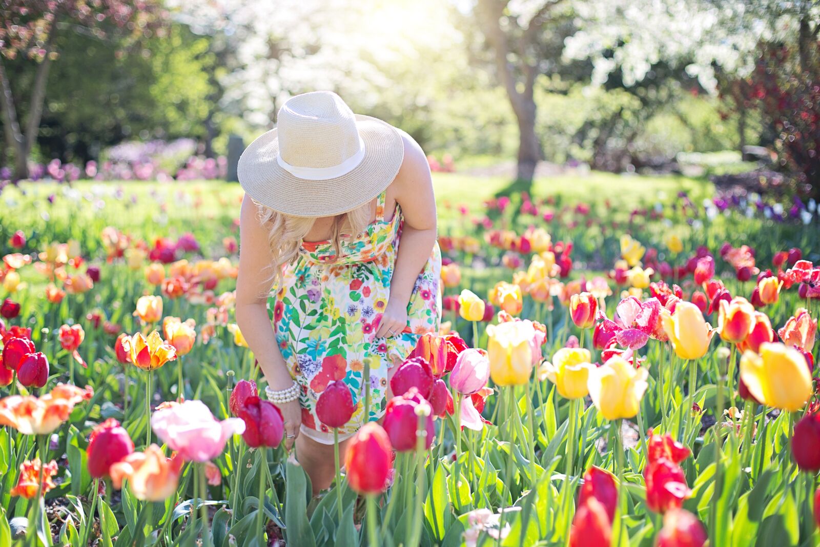 Canon EF 50mm F1.4 USM sample photo. Spring, tulips, pretty woman photography