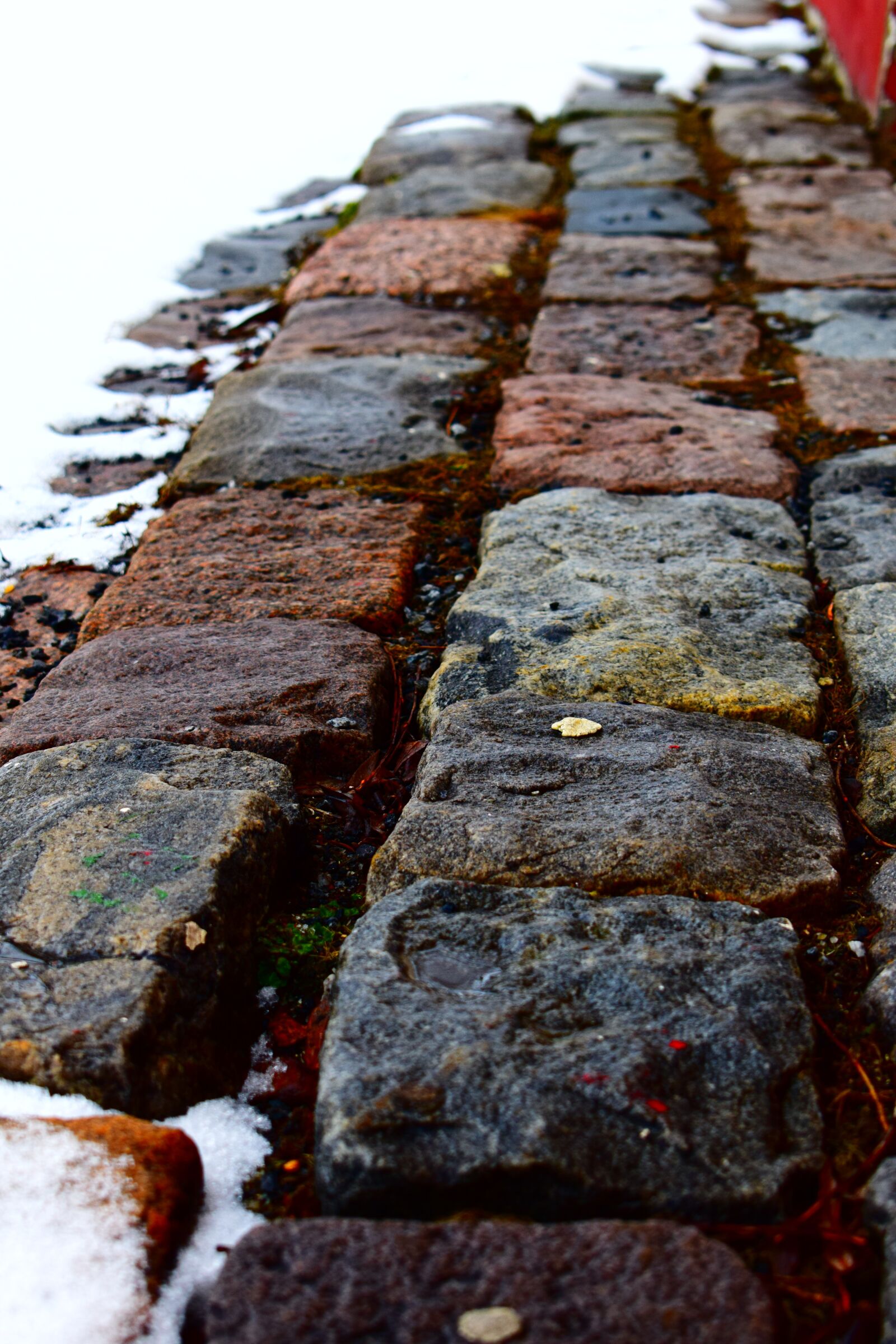 Nikon D3300 sample photo. Paving stones, winter, road photography