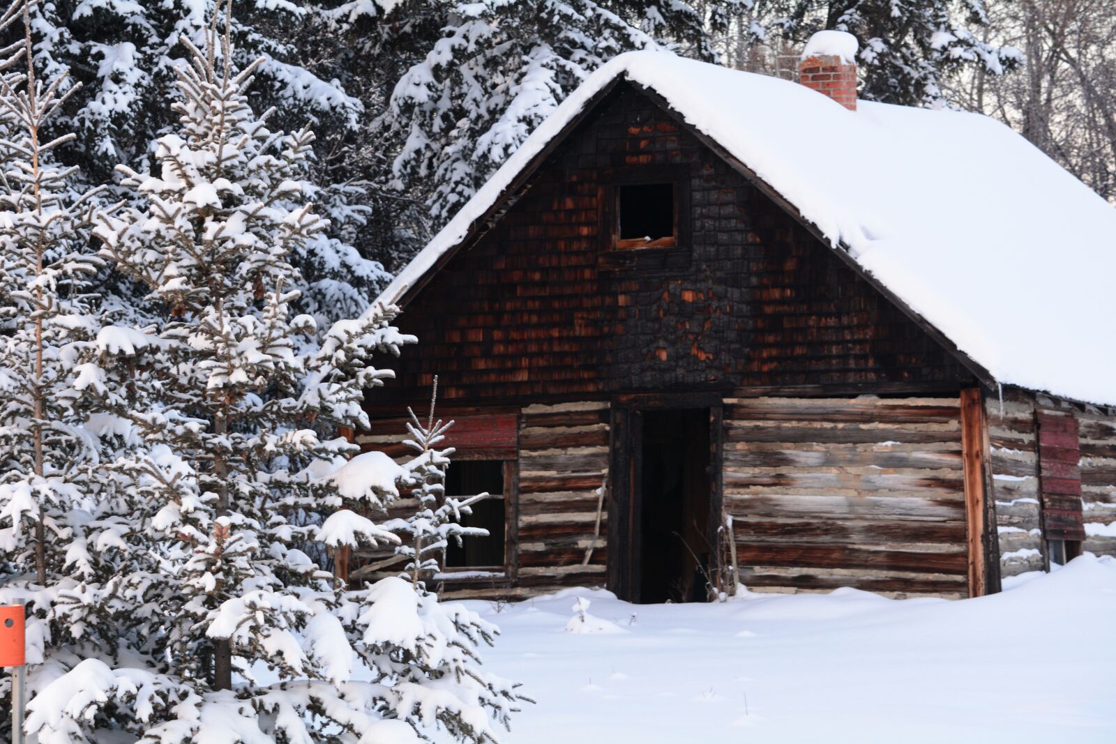 Nikon D7100 sample photo. Grimshaw, winter, cabin photography
