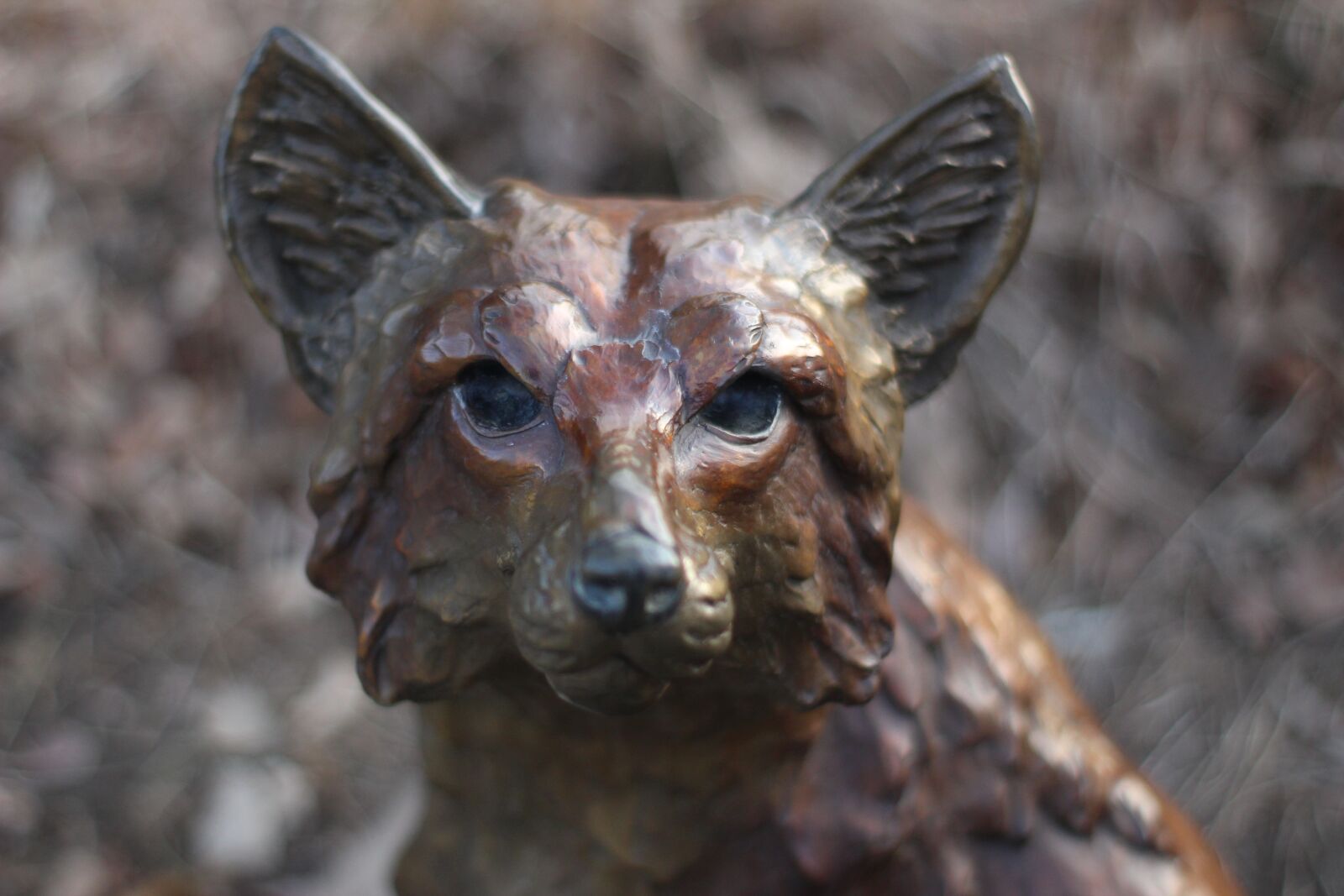 Canon EOS 1300D (EOS Rebel T6 / EOS Kiss X80) sample photo. Statue, fox, bronze photography