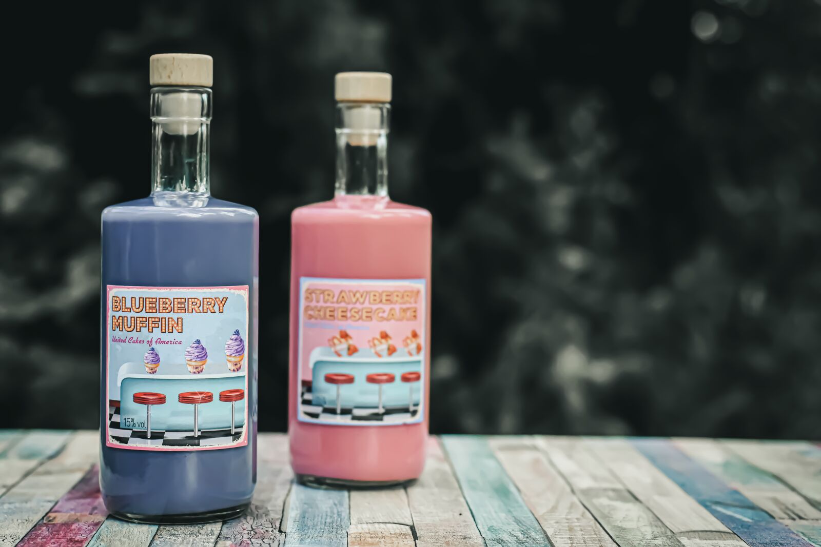 Nikon D7200 sample photo. Blueberry liqueur, strawberry liqueur photography