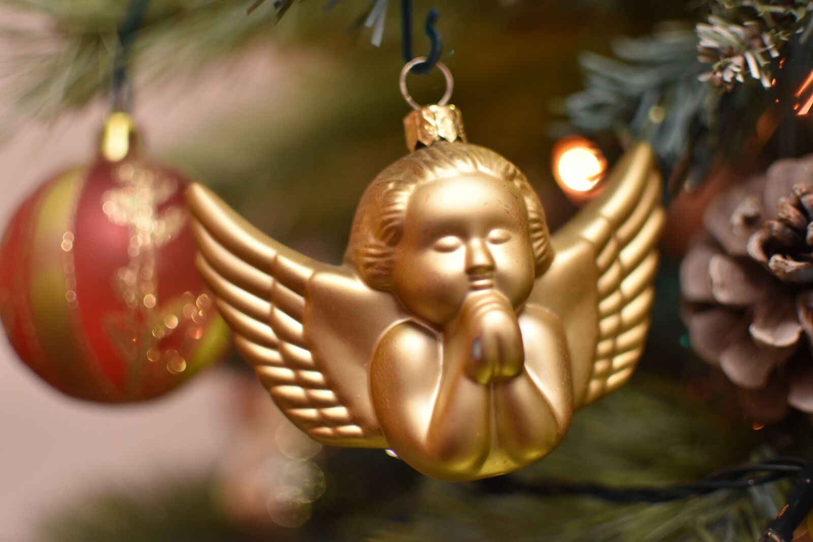 Nikon D5600 sample photo. Angel, tree, christmas photography