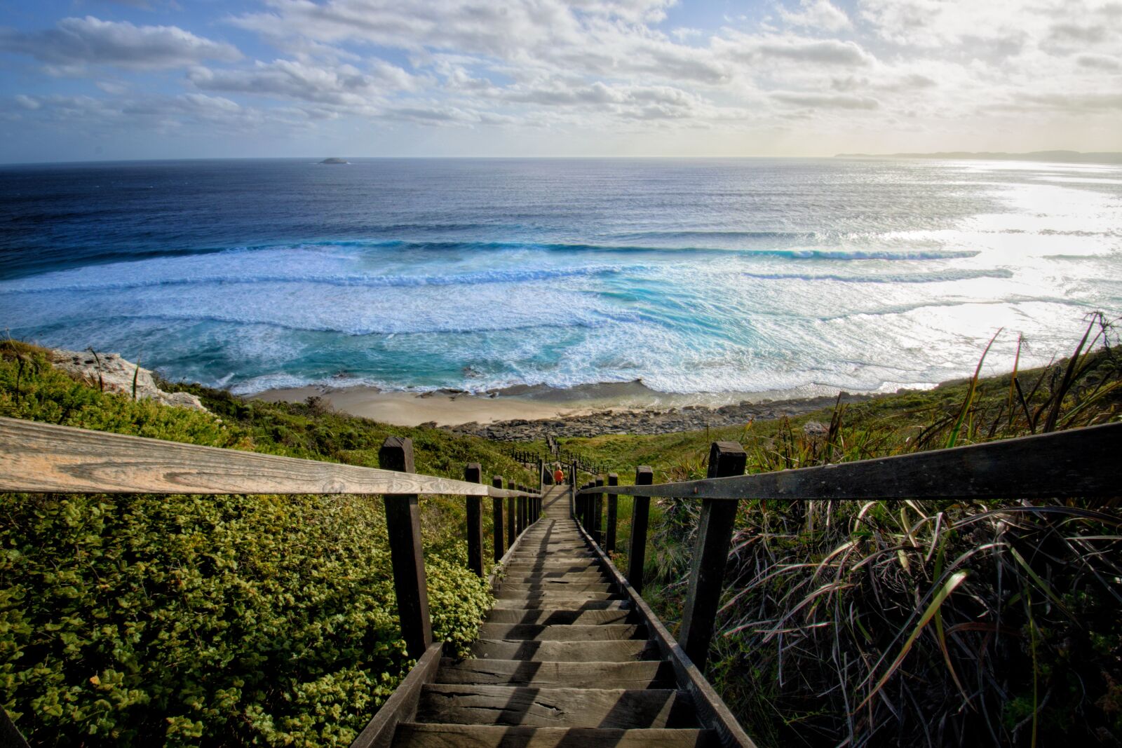 Nikon D3300 sample photo. Ocean, stairs, beach photography