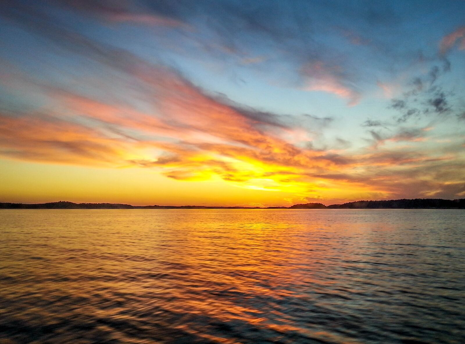 Samsung Galaxy S3 sample photo. Sunset, sea, color photography