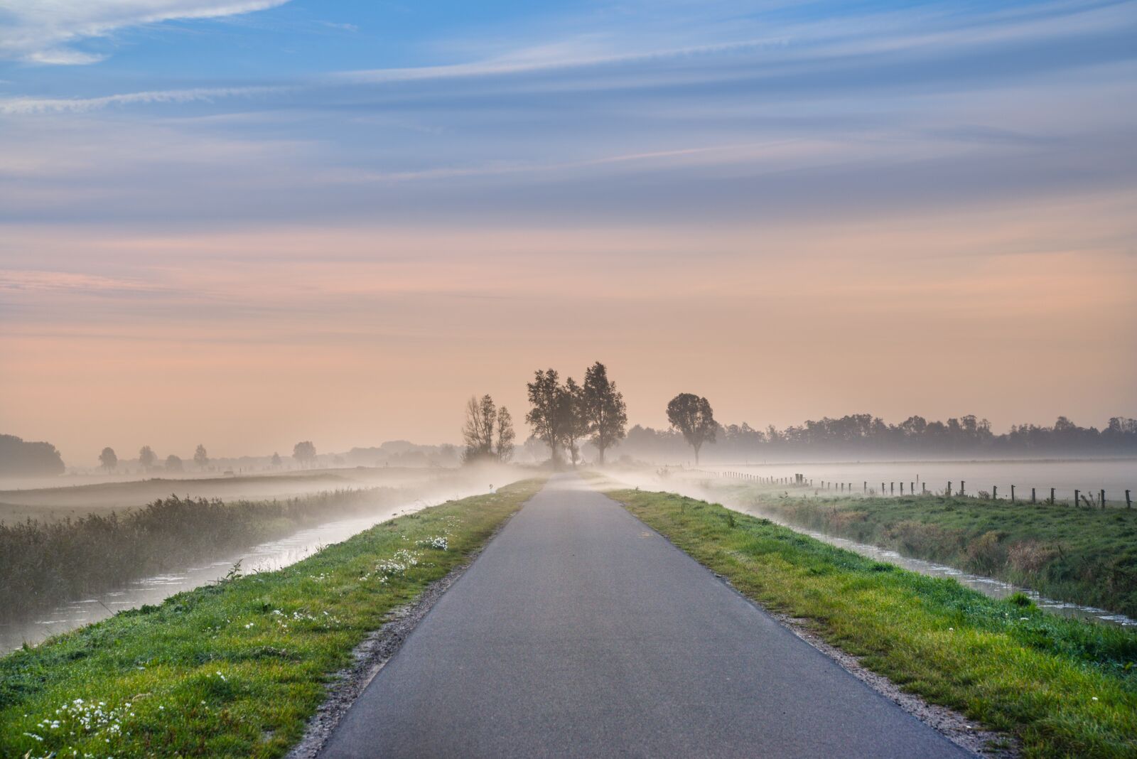 Nikon D610 sample photo. Road, sunrise, early photography