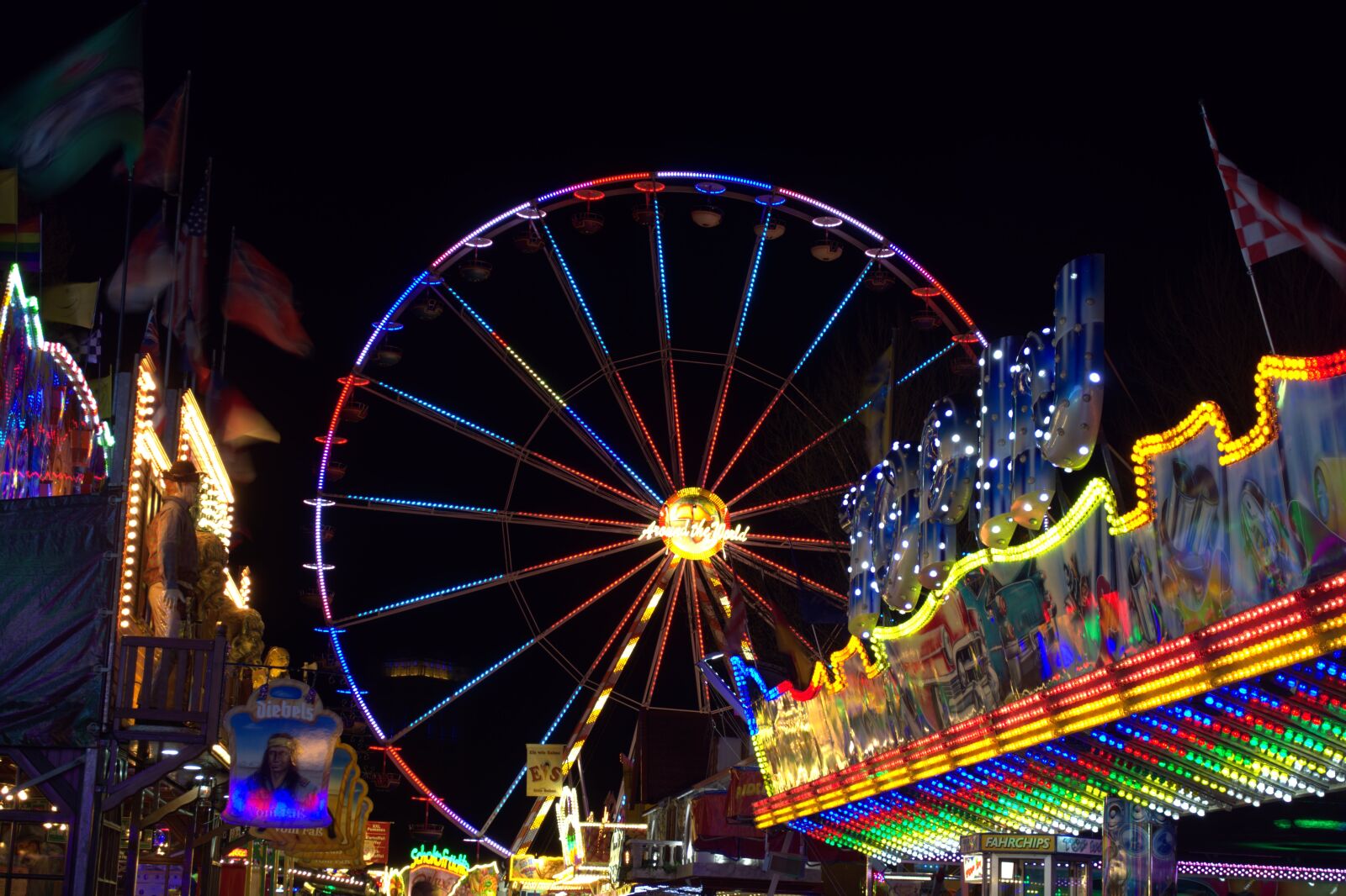 Nikon D5200 sample photo. Ferris wheel, long exposure photography