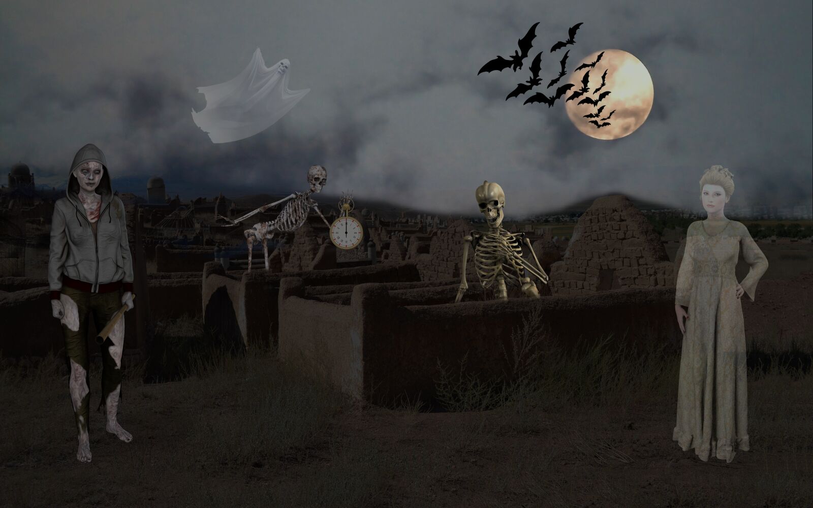 Nikon D3100 sample photo. Halloween, skeleton, spirit photography