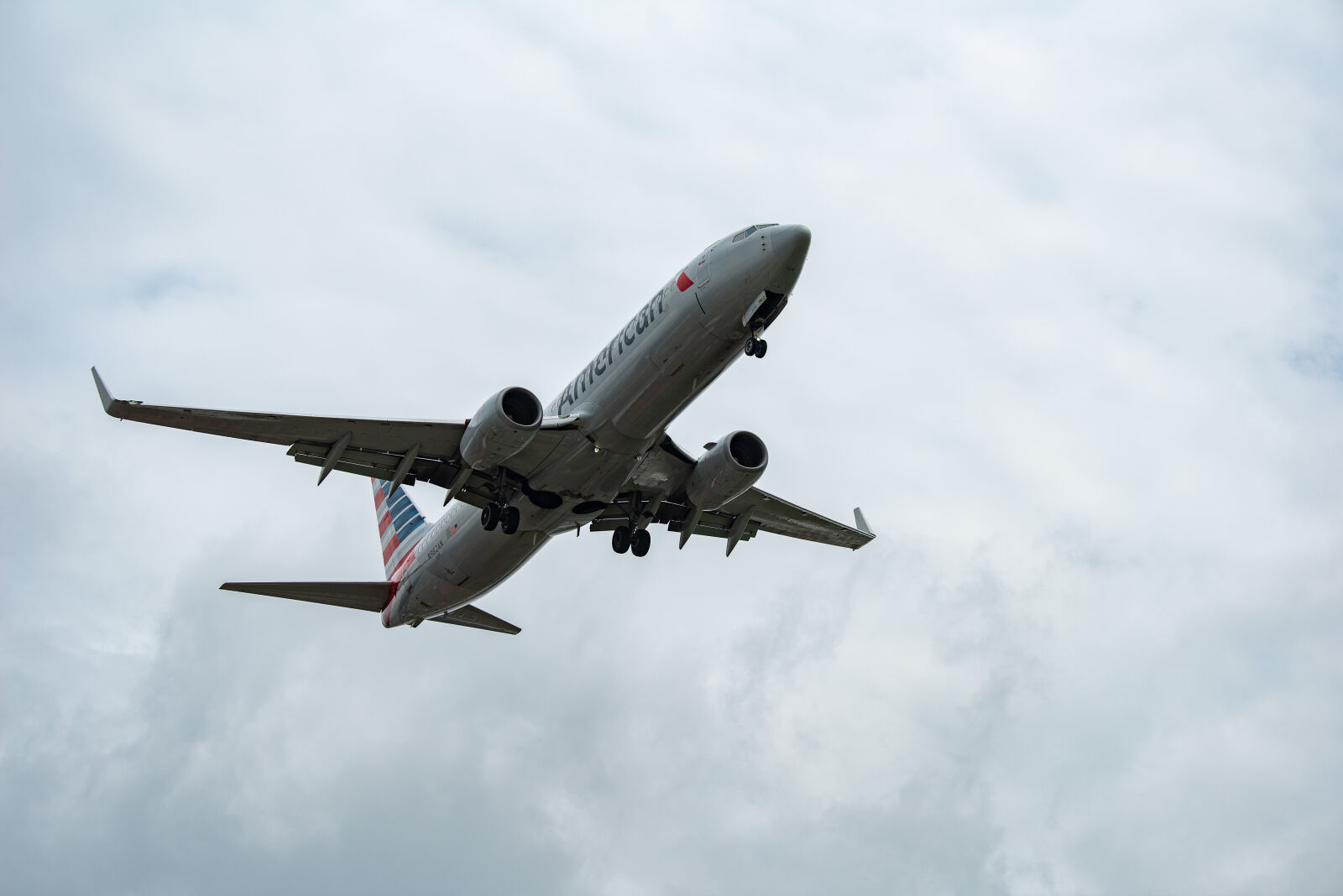 Nikon D750 sample photo. American airlines airplane landing photography