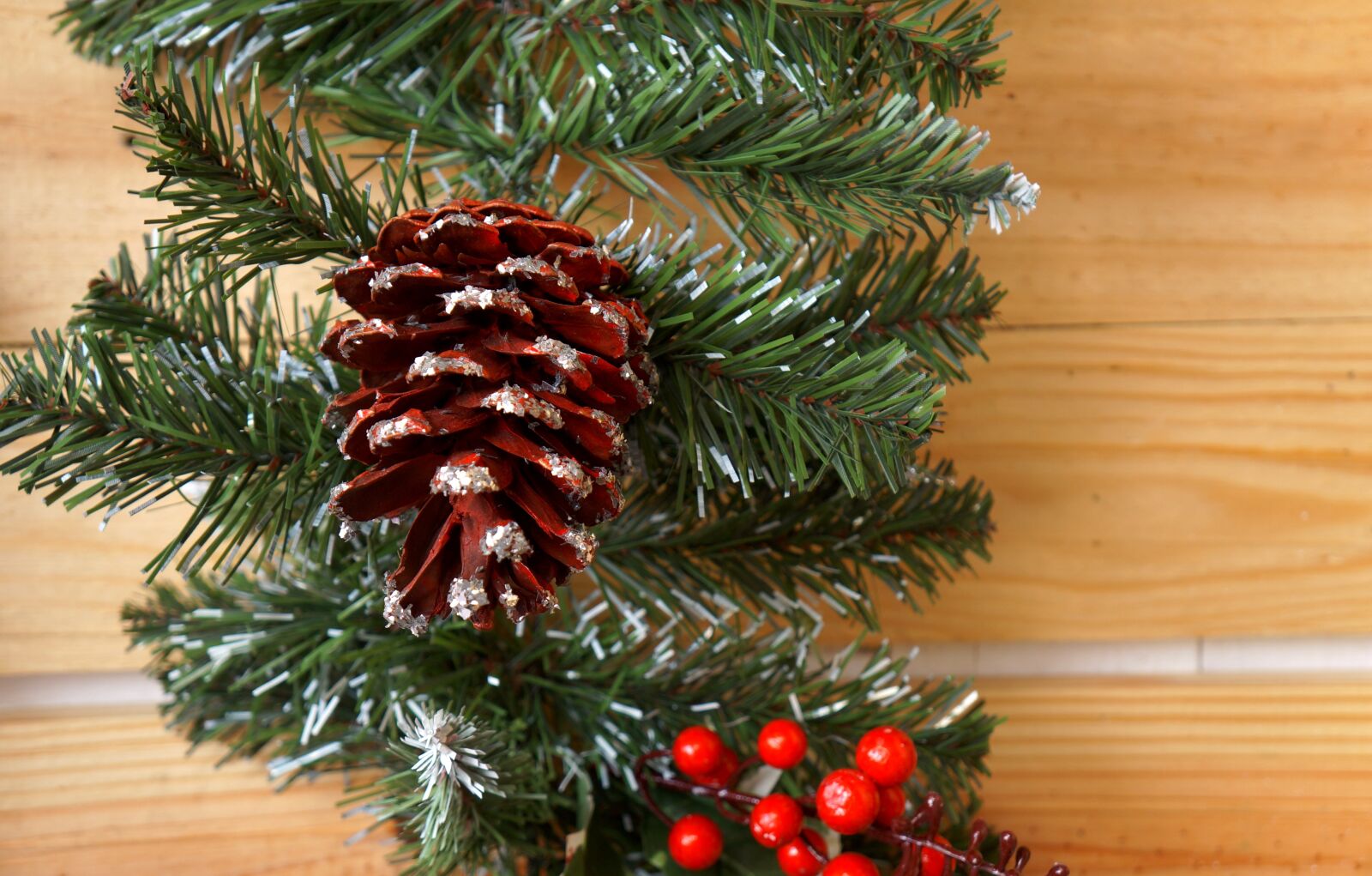 Sony Alpha NEX-F3 + Sony E 18-55mm F3.5-5.6 OSS sample photo. Christmas, decorate, pine wood photography