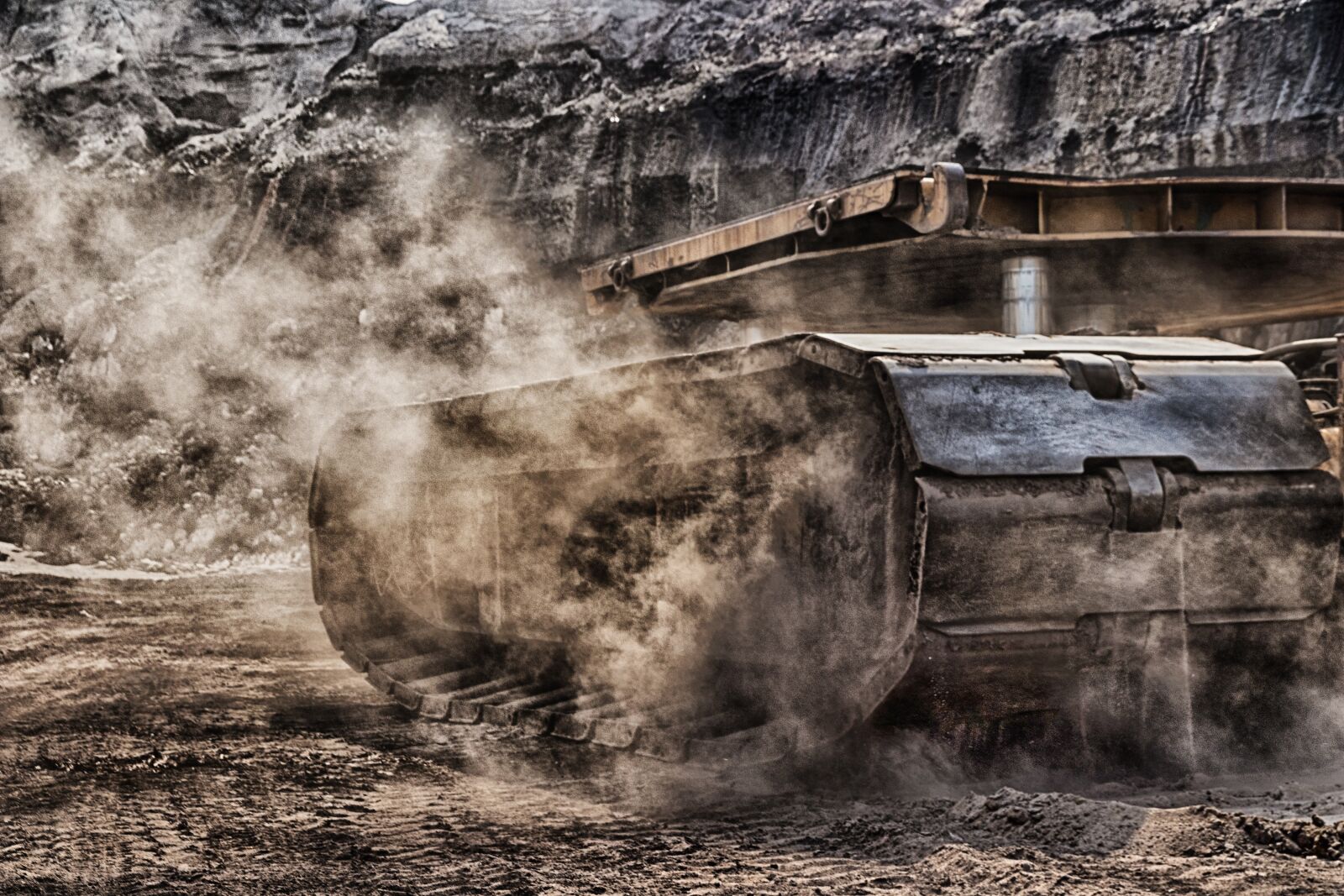 Canon EOS 80D sample photo. Open pit mining, tracked photography
