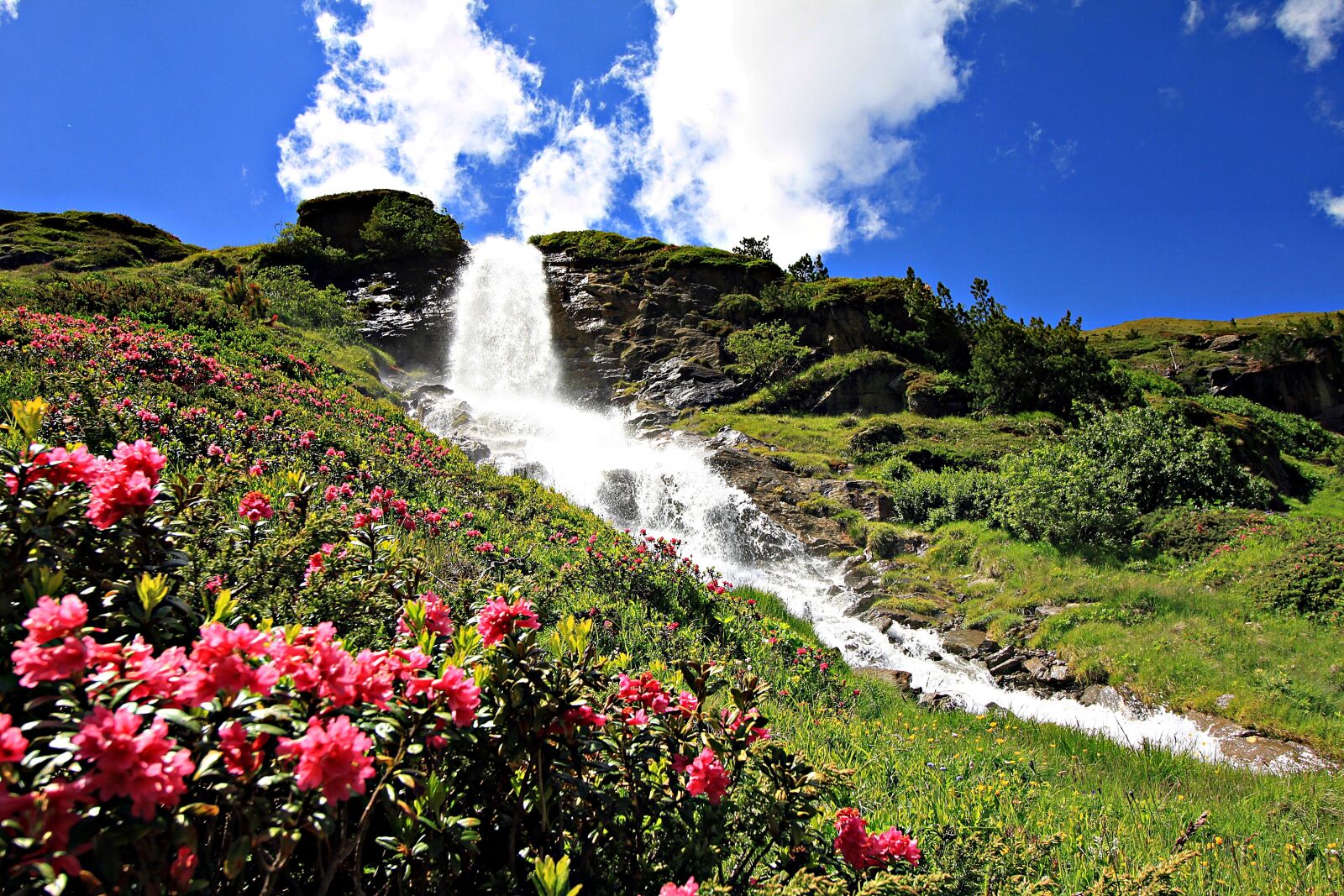 Canon EOS 500D (EOS Rebel T1i / EOS Kiss X3) sample photo. Waterfall, alpine, nature photography