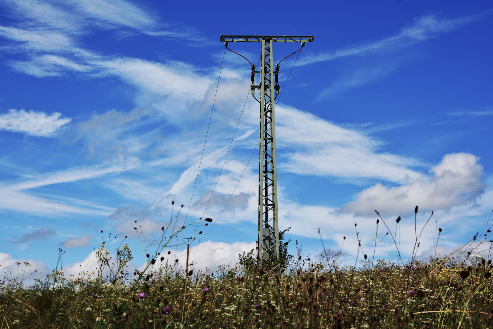 Nikon D5200 sample photo. Strommast, current, power line photography