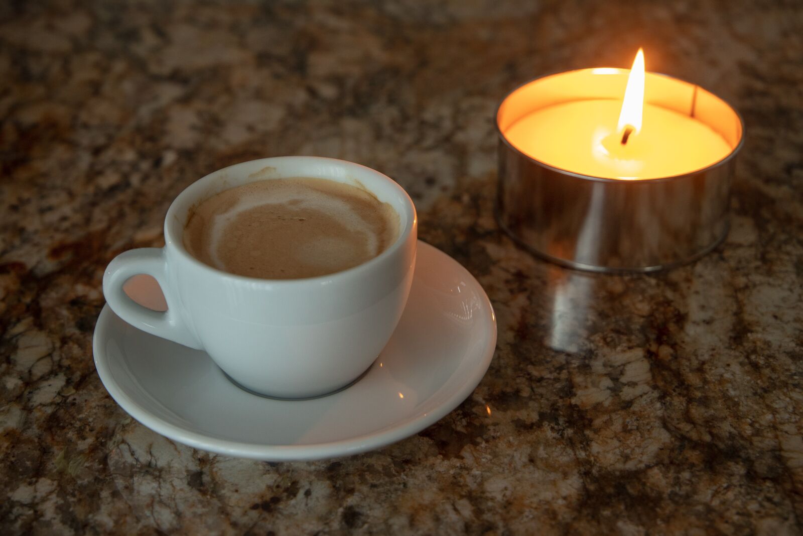 Canon EOS 6D Mark II sample photo. Coffee, cup, candle photography