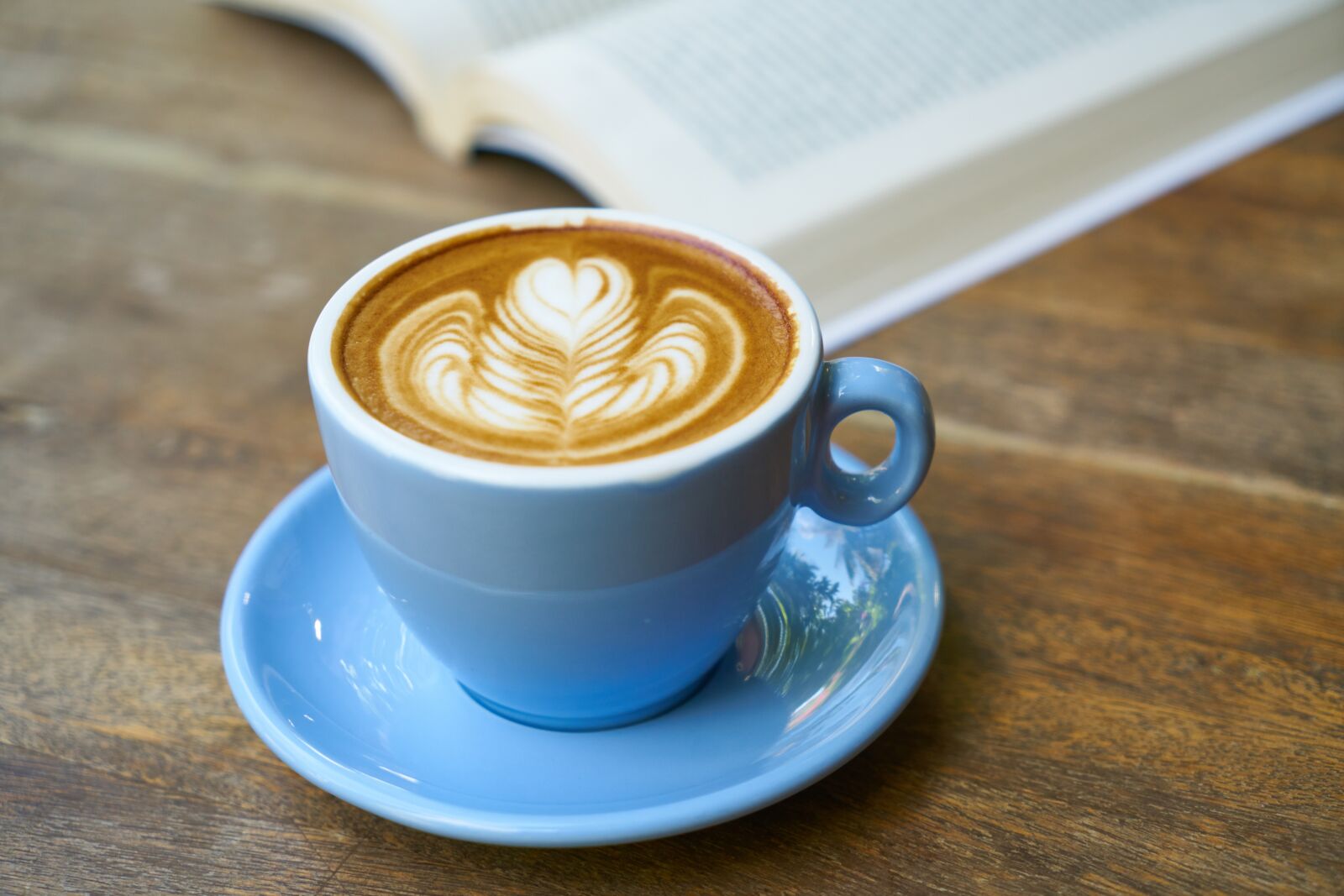 Sony a7R II sample photo. Latte, book, coffee photography