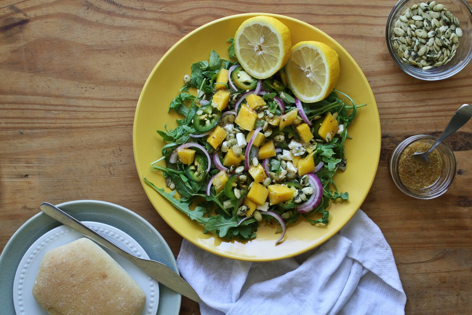 Canon EOS 1000D (EOS Digital Rebel XS / EOS Kiss F) sample photo. Salad, mango, lemons photography