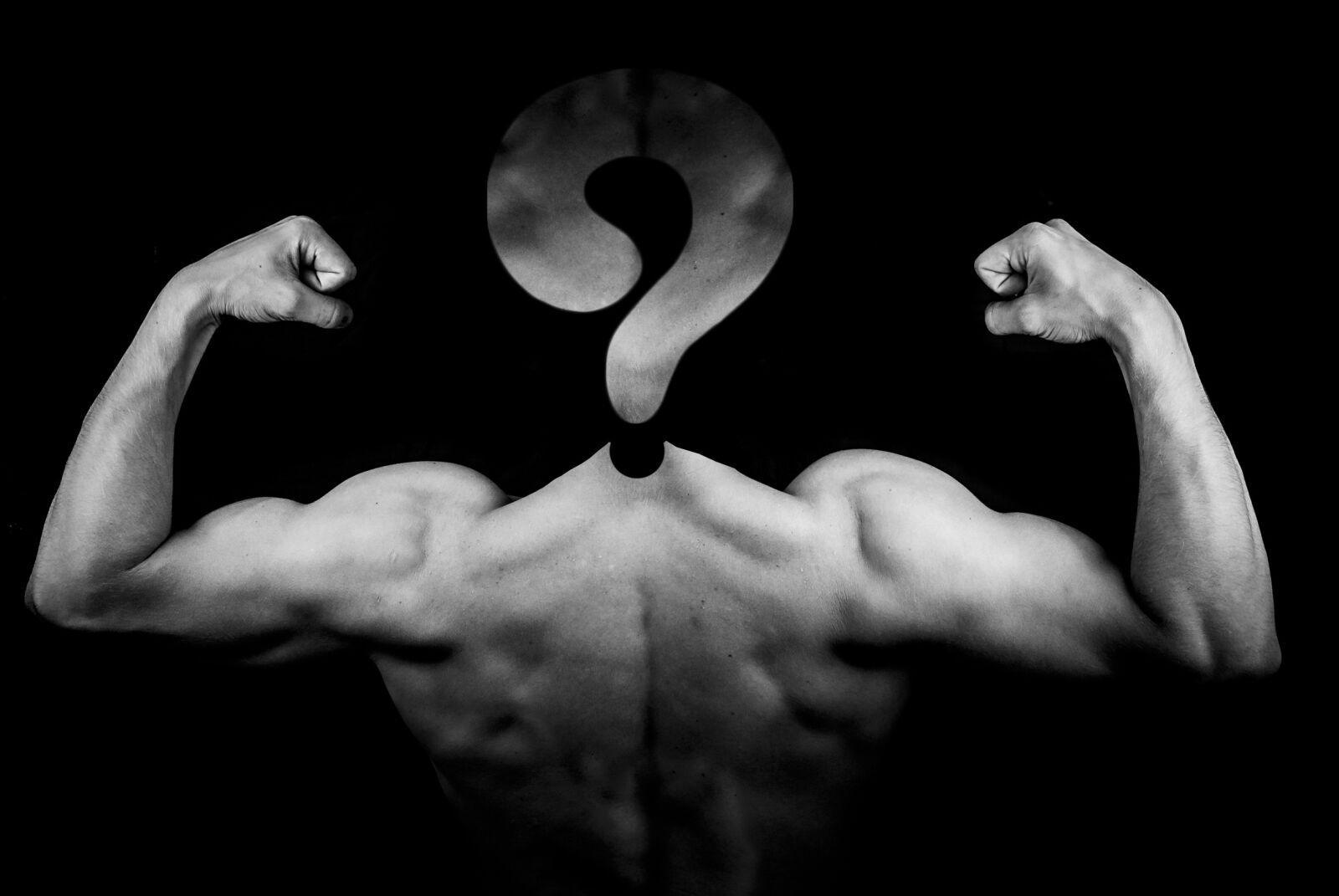 Nikon D200 sample photo. Man, muscles, question mark photography