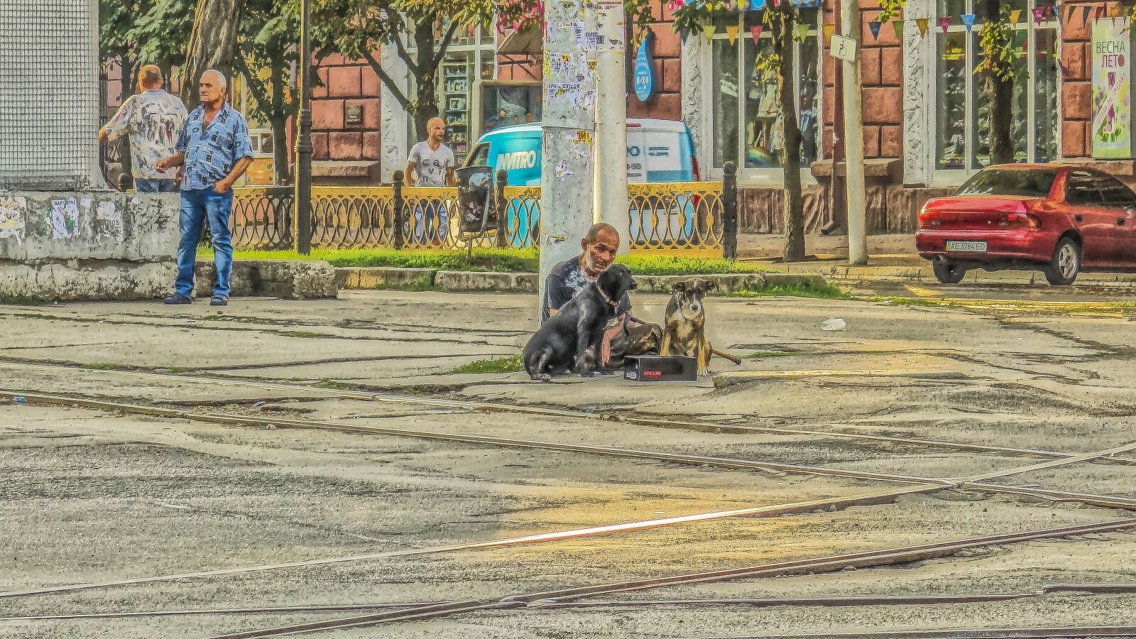 Sony Cyber-shot DSC-RX100 sample photo. Tramp, the beggar, dogs photography