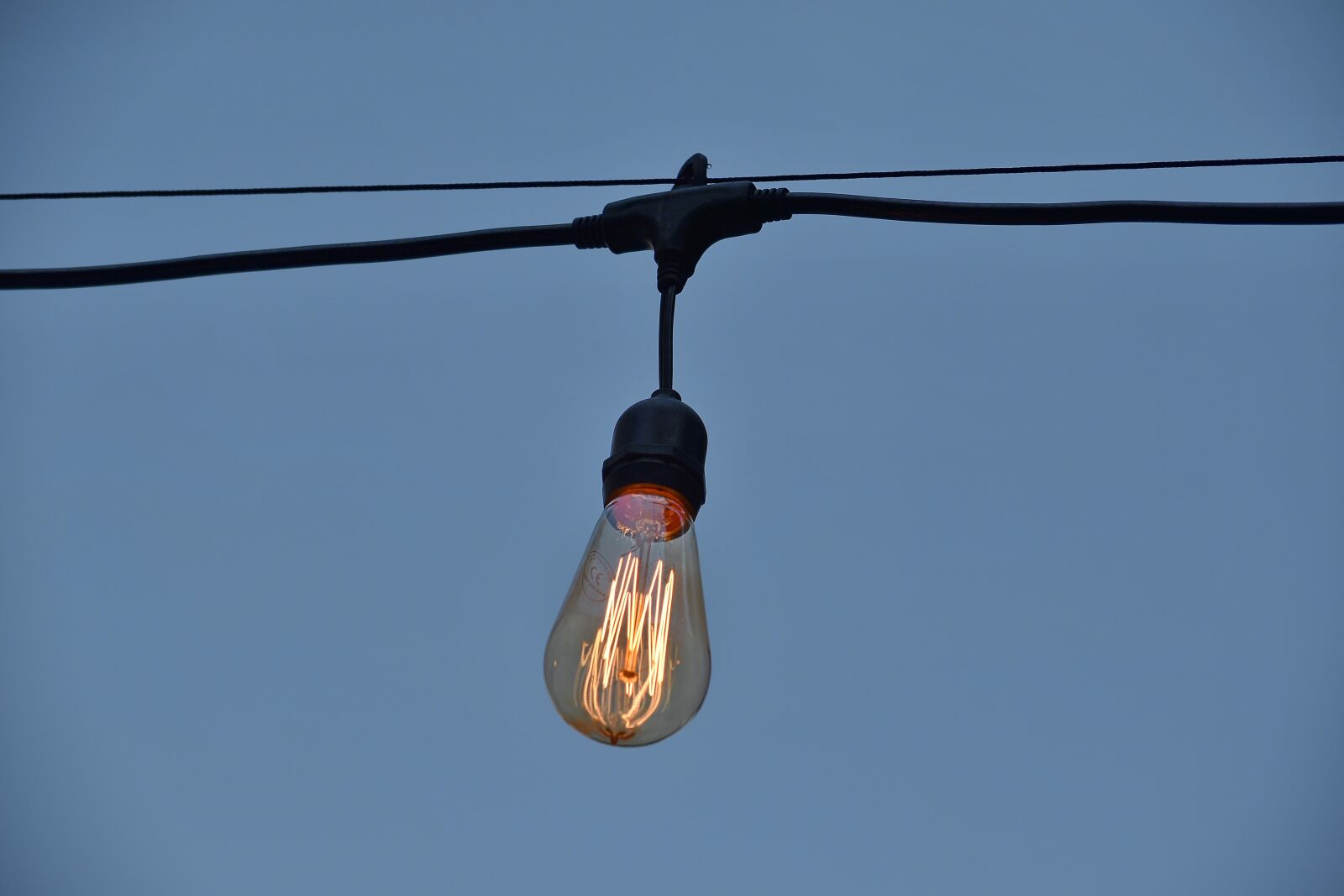 Nikon D5500 sample photo. Light bulb, cable, cloud photography