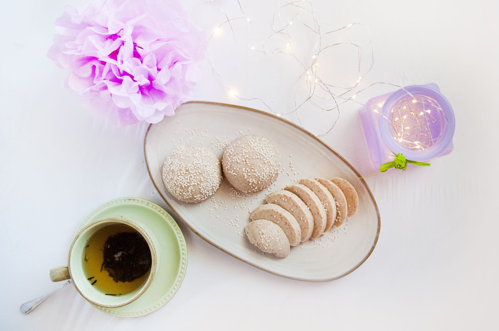 Nikon D300 sample photo. Halva, tea party, sesame photography