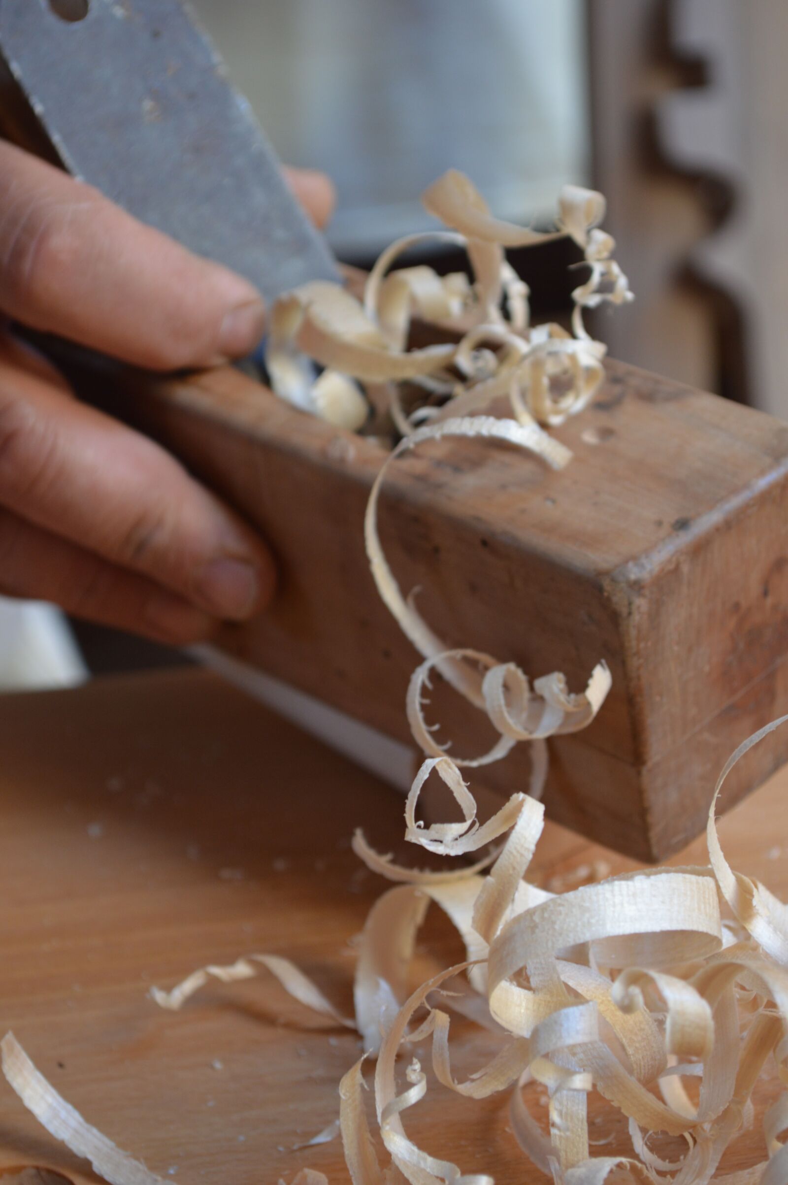 Nikon D3200 sample photo. Planer, chippings, wood photography