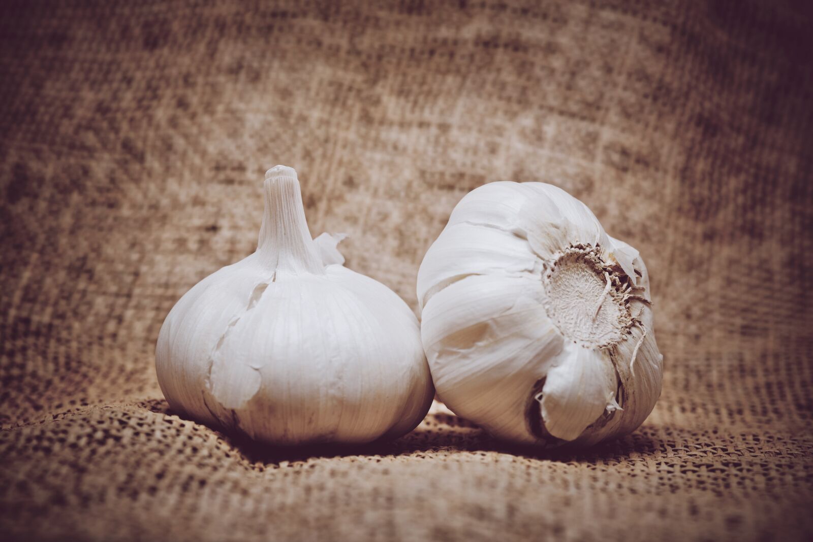 Nikon D800 sample photo. Burlap, garlic, vegetable photography