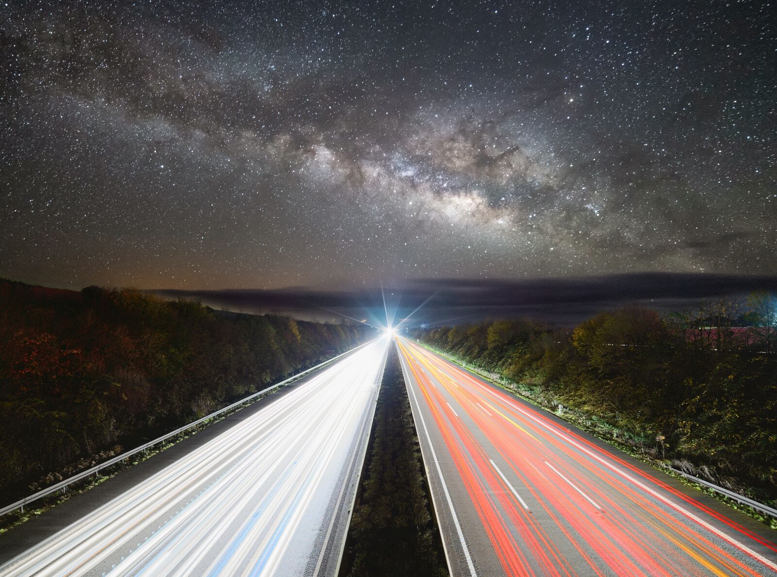 Nikon D600 sample photo. Highway, star, night photography