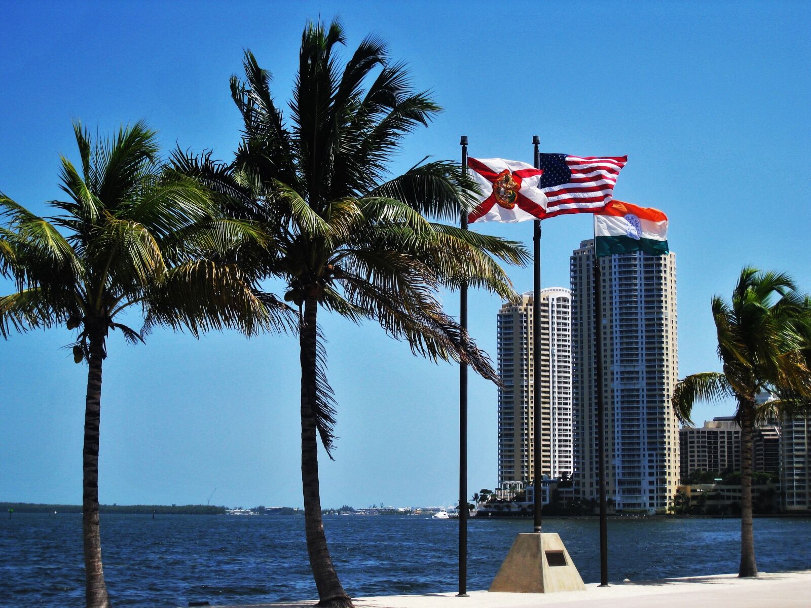 Canon DIGITAL IXUS 860 IS sample photo. Miami, florida, flags photography