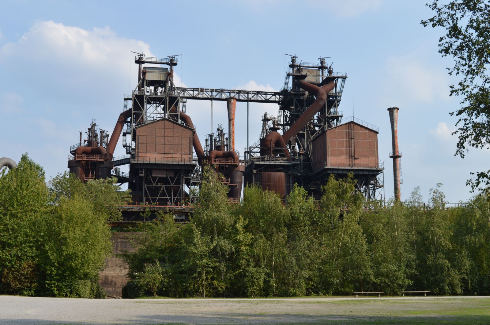 Nikon D3200 sample photo. Blast furnace, trees, industry photography