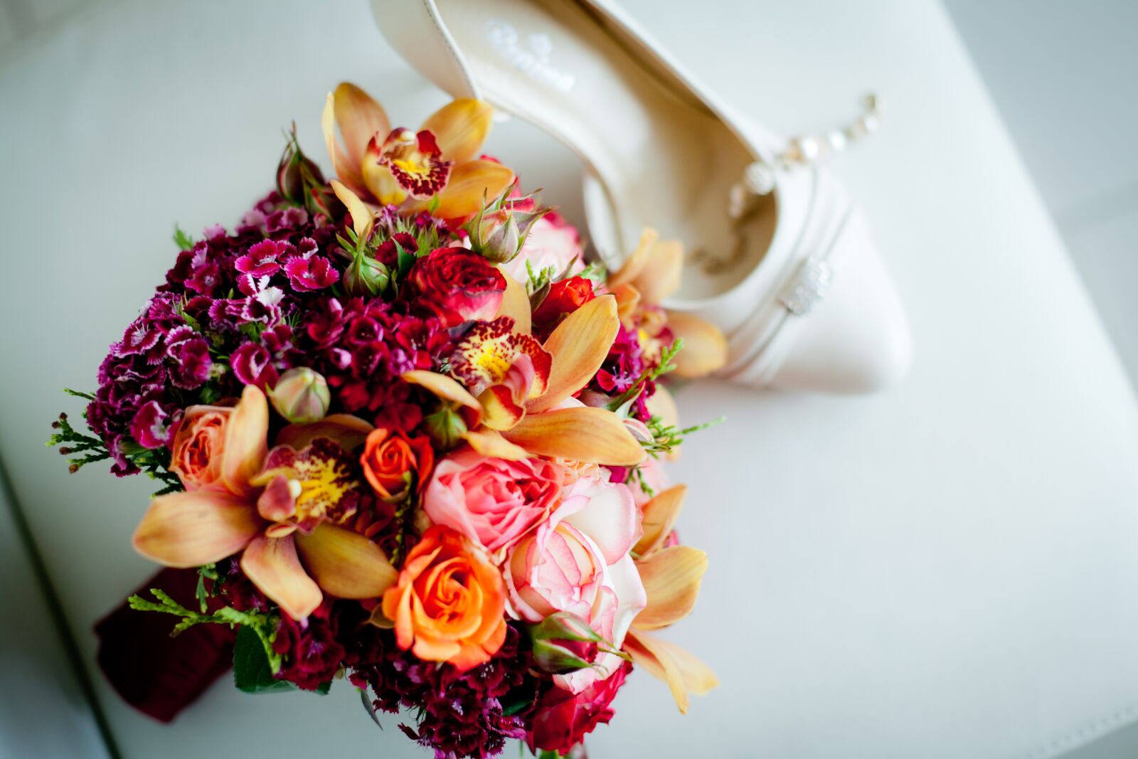 Canon EOS 5D Mark II sample photo. Wedding bouquet, wedding, shoe photography